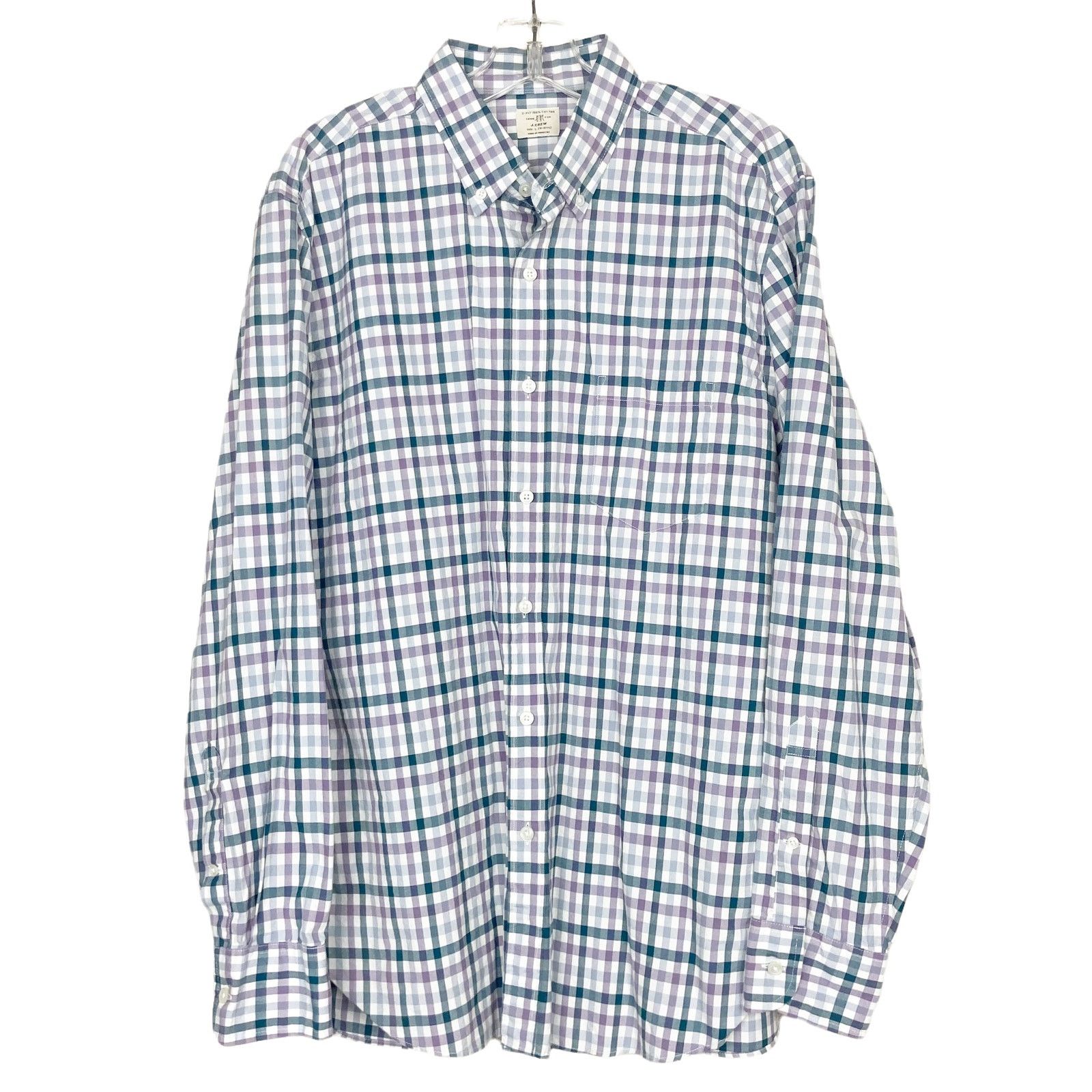 J.Crew J. Crew White Purple Gray Plaid Long Sleeve Button Down Sz L Size US L / EU 52-54 / 3 - 2 Thumbnail