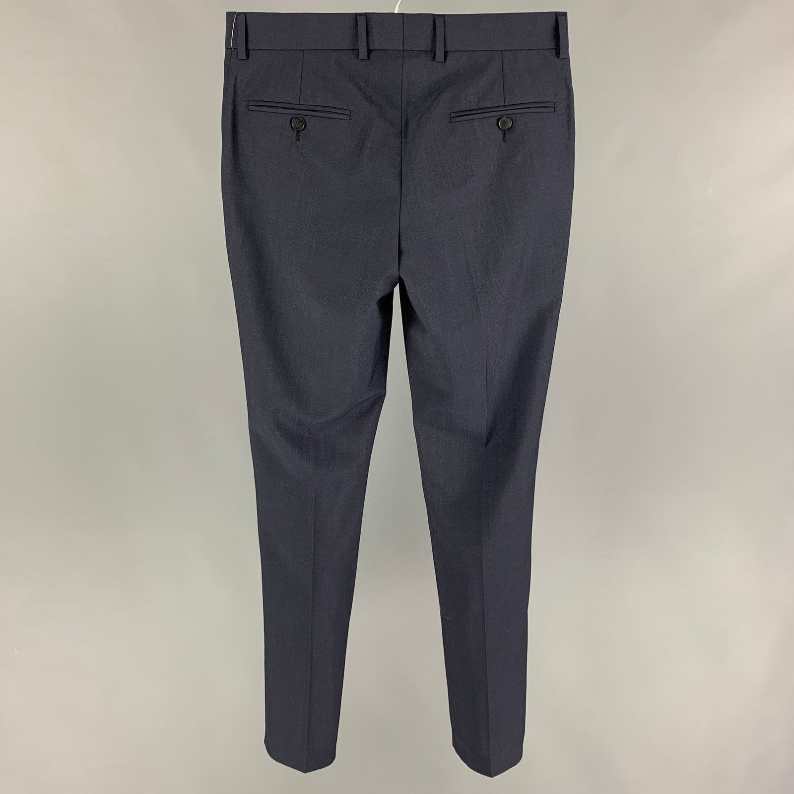 The Kooples THE KOOPLES Size 28 Navy Wool Mohair Zip Fly Dress Pants Size US 28 / EU 44 - 2 Thumbnail