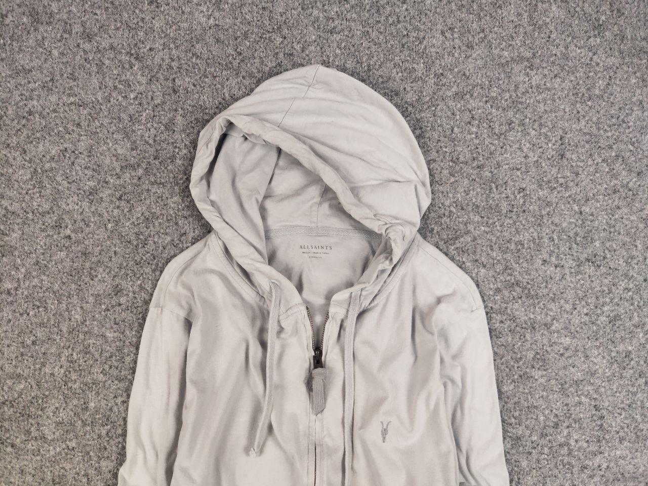 Allsaints Allsaints Brace Full Zip Light BlueGray Hoodie Vintage Style Size US M / EU 48-50 / 2 - 8 Thumbnail