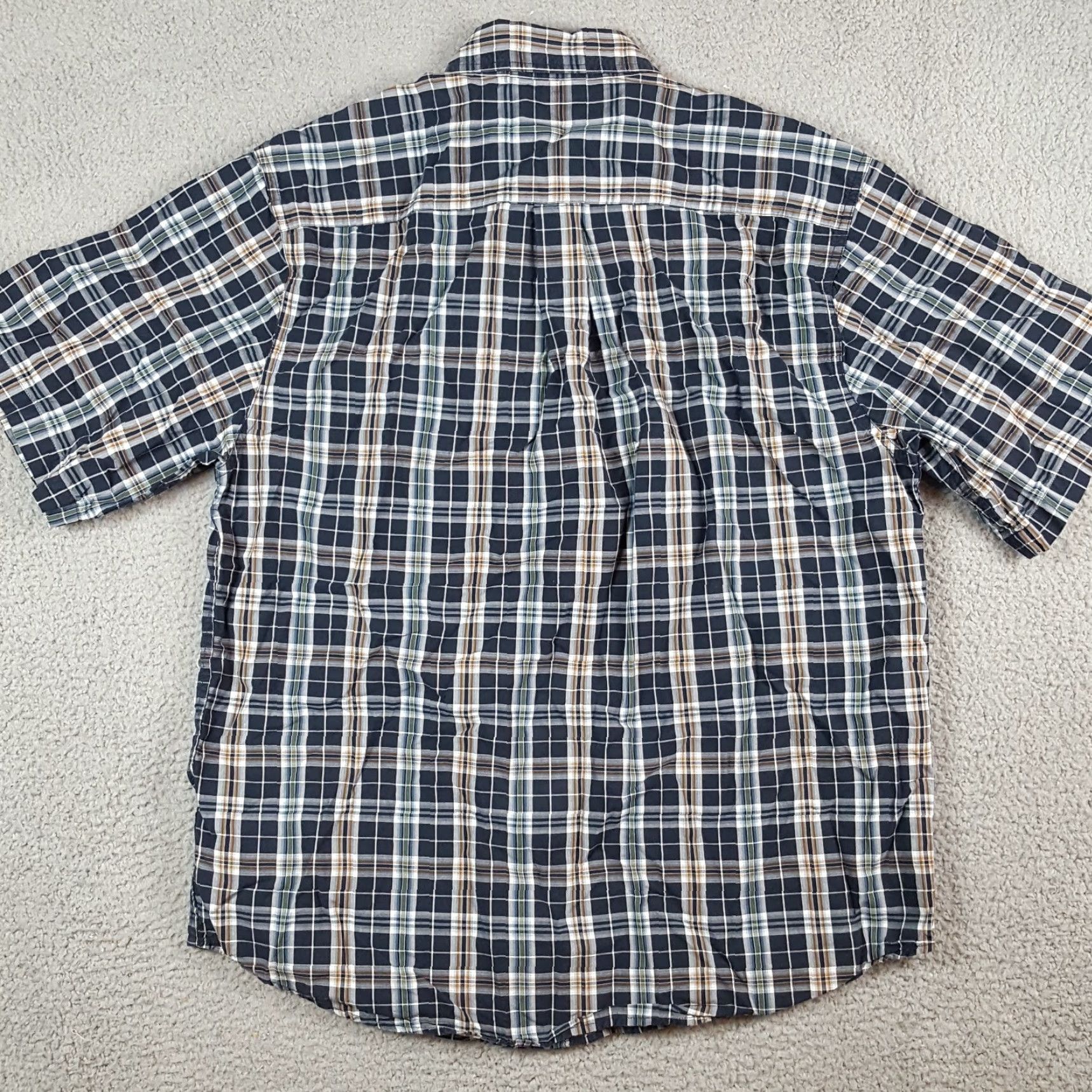 Carhartt VINTAGE Carhartt Blue Plaid Short Sleeve Preppy Size L Button Up Collared Work Shirt Size US L / EU 52-54 / 3 - 6 Thumbnail