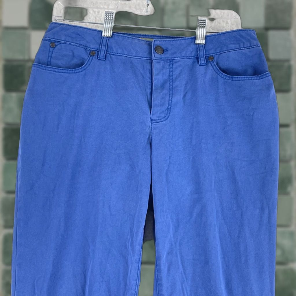 Talbots Talbots Blue Curvy Straight Leg Chino Pants Womens Mid-Rise Flat Front Size 6 Size 28" / US 6 / IT 42 - 1 Thumbnail