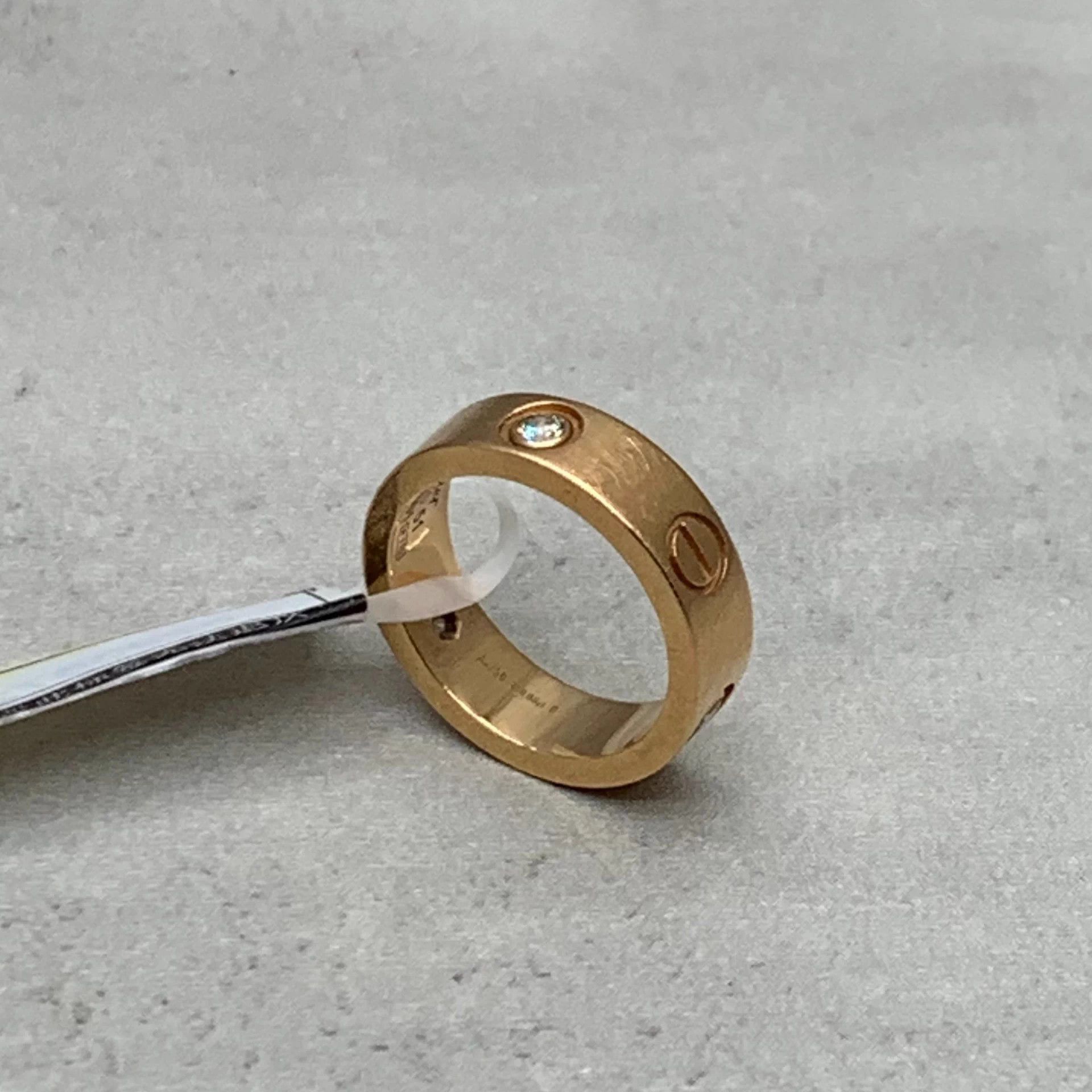 Cartier Cartier 18k Gold 3 Diamond Wide Ring Size 51 95 New Size ONE SIZE - 9 Thumbnail