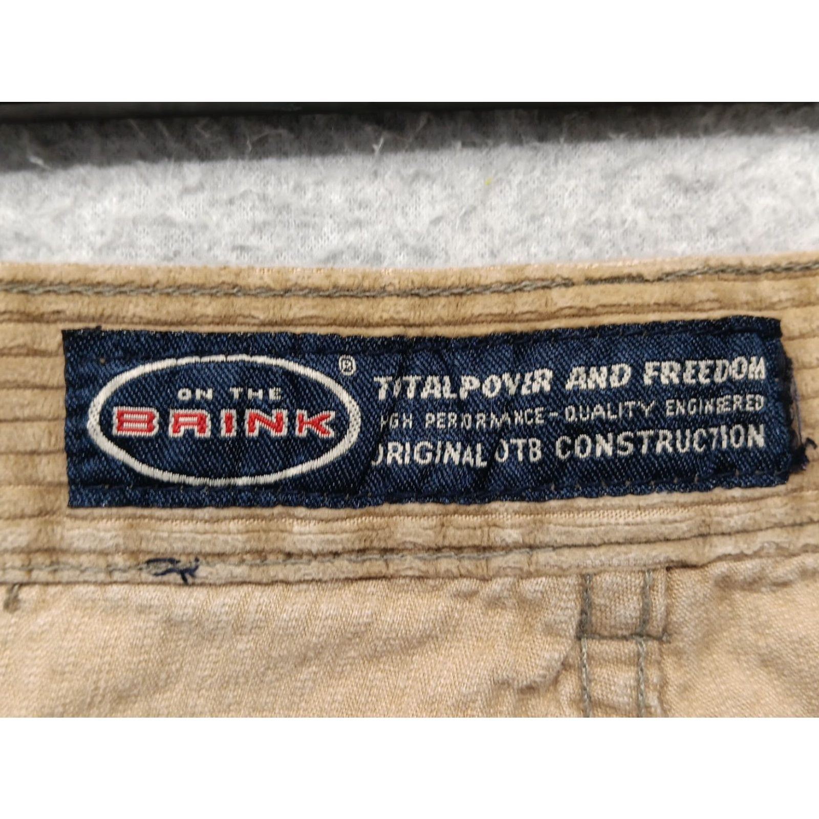 Vintage VTG On The Brink Corduroy Pants 36x32 Tan Flat Front Baggy Fit 90s Y2K Wide Leg Mens Regular Straight Size US 36 / EU 52 - 6 Thumbnail