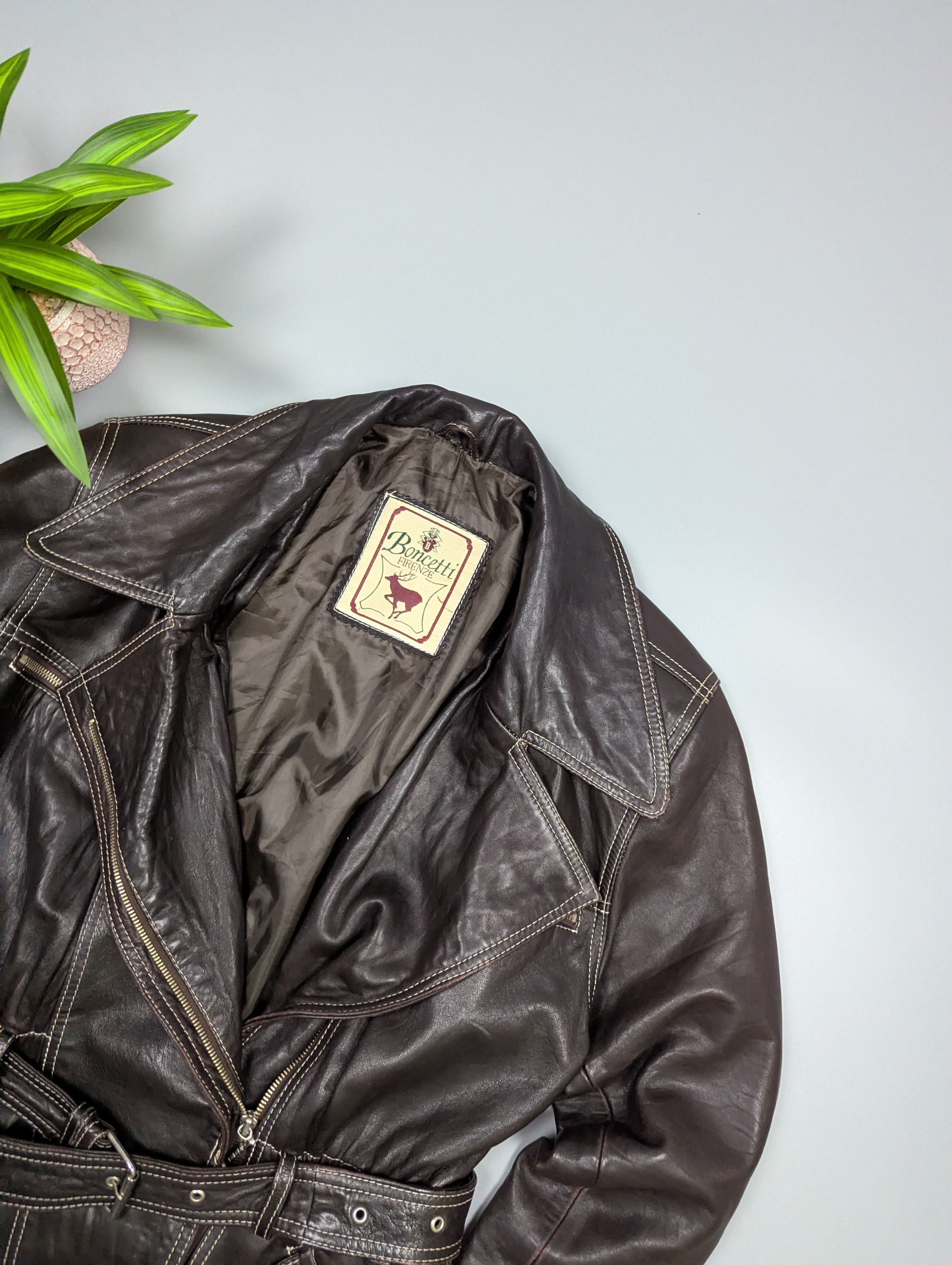 Bonchetti Firenze 90s Vintage Leather Trench Coat/Jacket