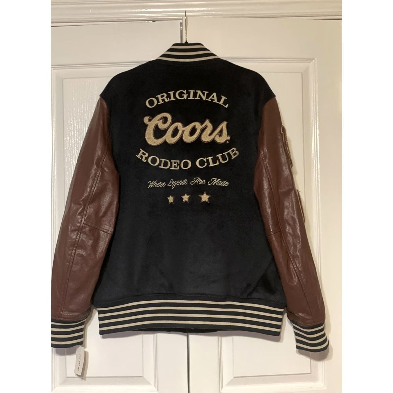 Lucky Brand Lucky Brand Jacket Mens XL Blue Coors Rodeo Varsity Leather Sleeves Size US XL / EU 56 / 4 - 2 Thumbnail