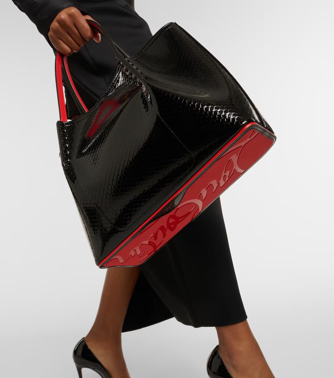 Christian Louboutin o1s1wg111124 Size: OS / Patent Leather Tote Bag in Black Size ONE SIZE - 6 Thumbnail