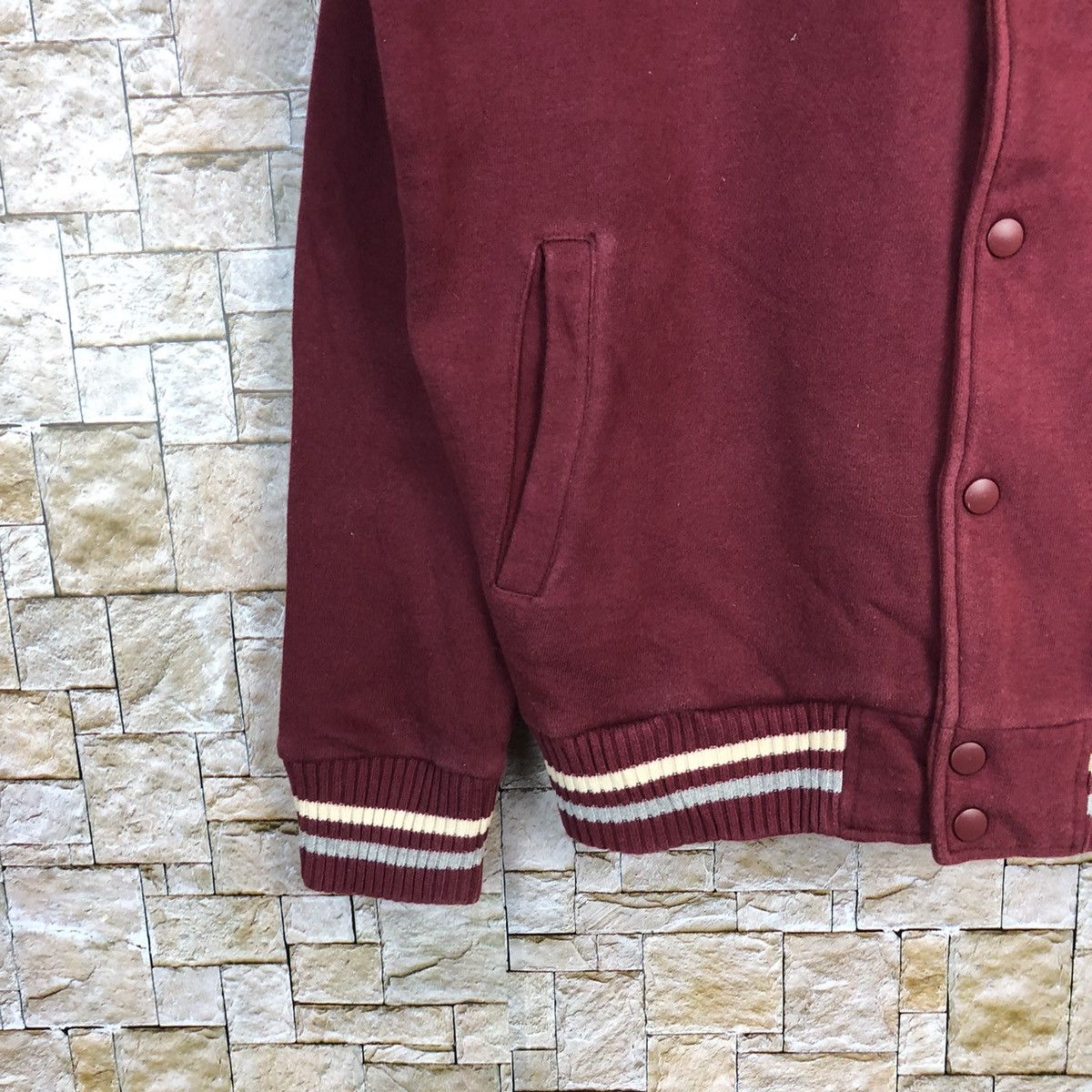 Japanese Brand Oblo Red Hoodie Bombers Jacket #A795 Size US M / EU 48-50 / 2 - 7 Thumbnail