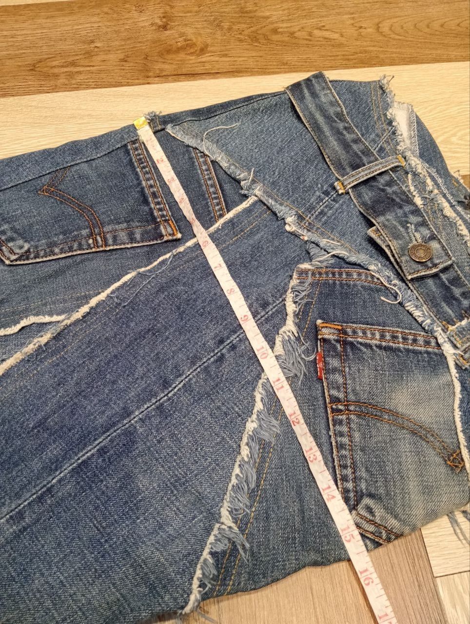 Japanese Brand JUNGLE CAT x LEVI'S DENIM PATCHWORK MIDI SKIRT Size 28" / US 6 / IT 42 - 12 Thumbnail