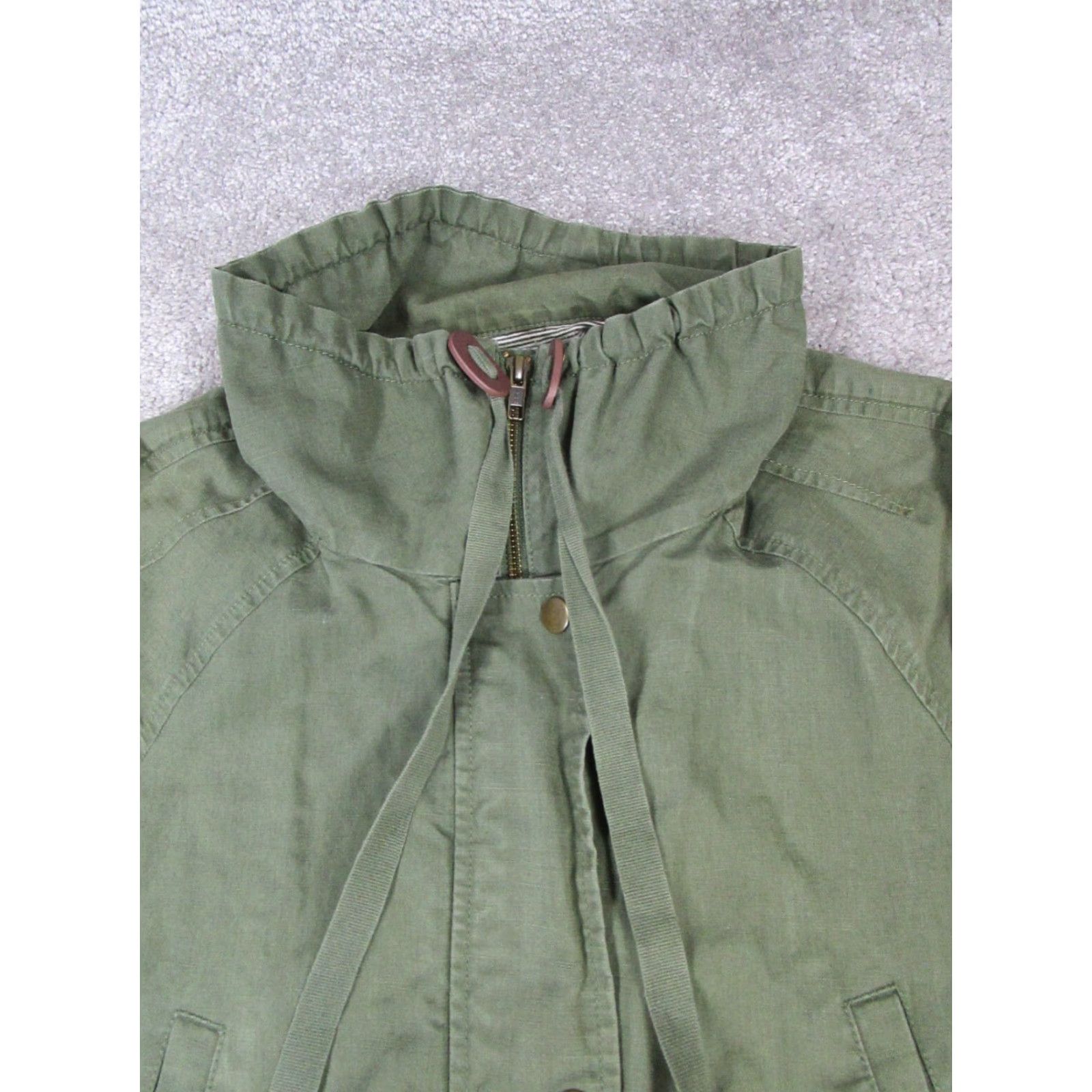 Cotton On VINTAGE Cotton Womens Parka Jacket Long Sleeve Solid Green Medium Canvas 90s Womens Size L / US 10 / IT 46 - 2 Thumbnail