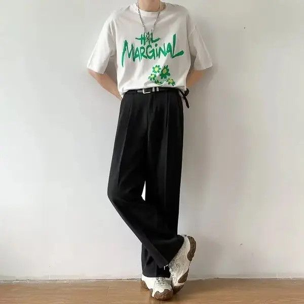 Japanese Brand Black Baggy Straight Leg Pants Size US 30 / EU 46 - 1 Thumbnail