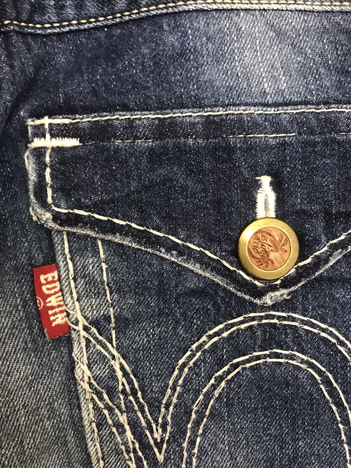 Edwin 💥FLARE💥VTG EDWIN BLUE STONEWASH DISTRESSED DENIM F215 Size US 32 / EU 48 - 16 Thumbnail