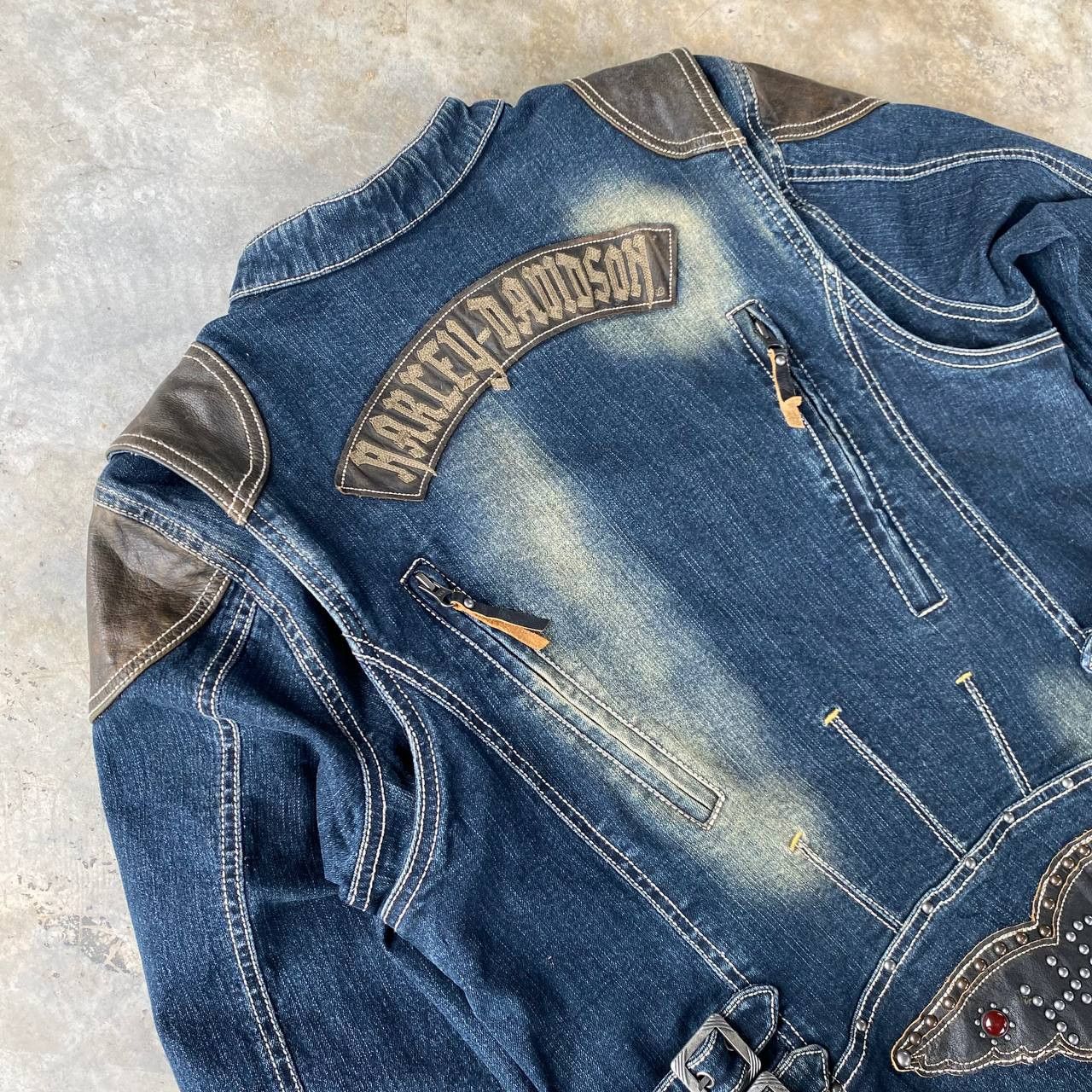 Harley Davidson Harley-Davidson Vintage Women Biker Jacket Leather Studded Size L / US 10 / IT 46 - 17 Thumbnail