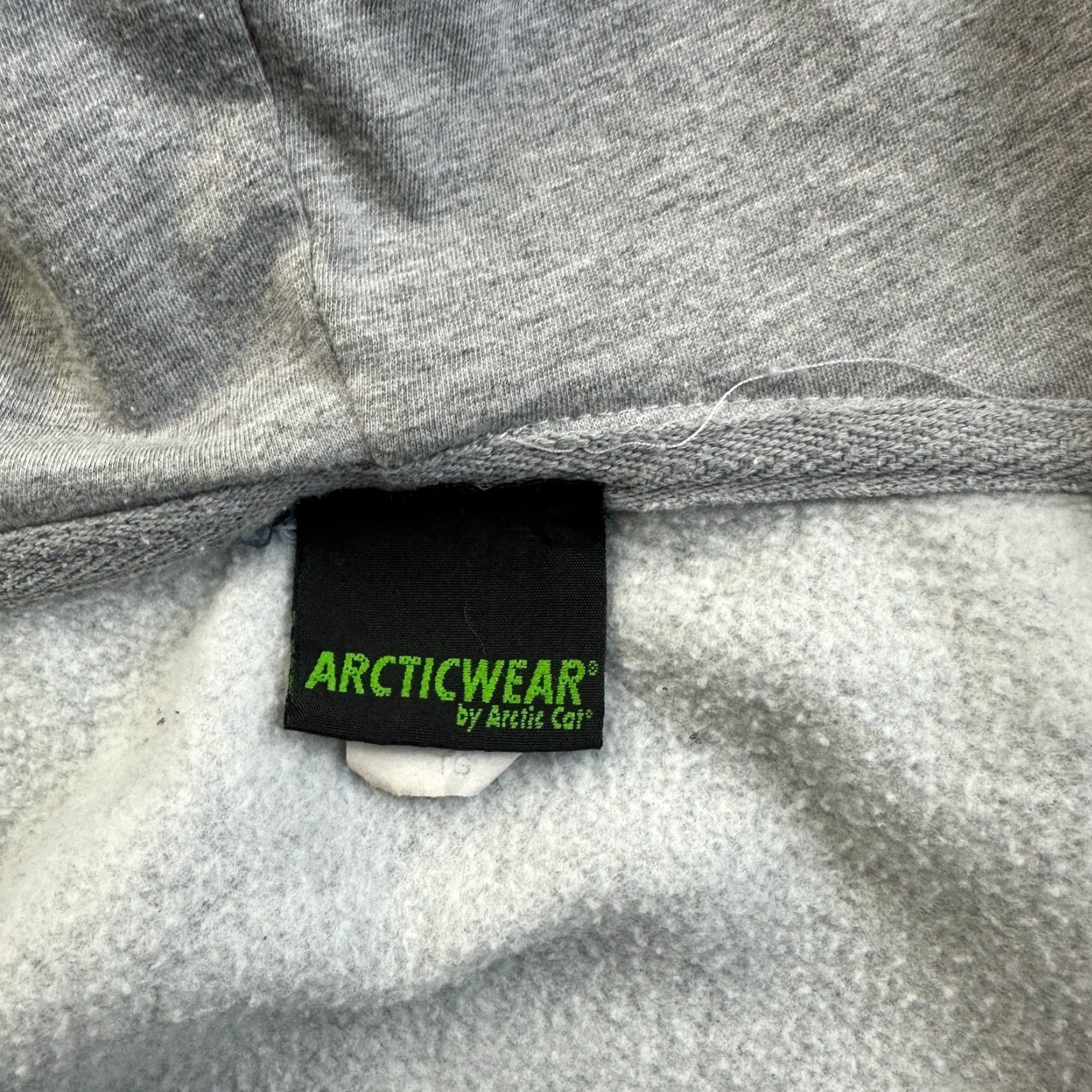 Vintage VINTAGE Articwear Hoodie Mens XL Gray Graphic Print Full Zip Hooded Pockets Crew Neck 2000s Size US XL / EU 56 / 4 - 6 Thumbnail