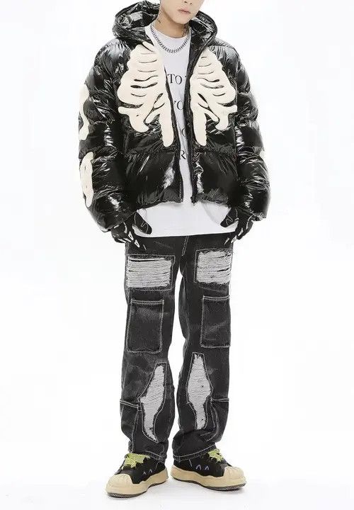 Ewing Dry Goods Skeleton Puffer Jacket Gothic Rock Punk Size US L / EU 52-54 / 3 - 4 Thumbnail