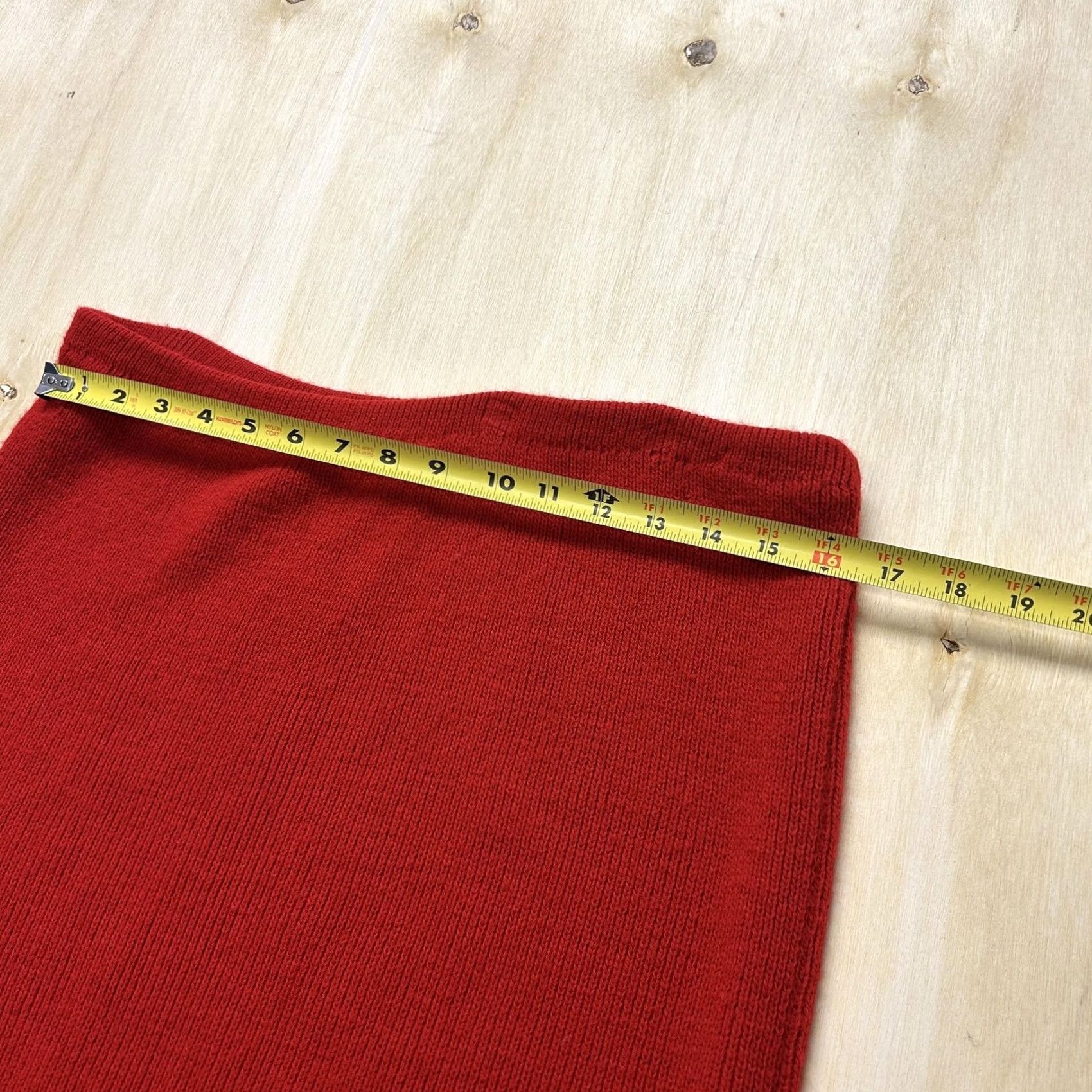 Vintage VINTAGE 90s Red Knit Skirt Womens Medium Solid Pencil Midi Stretch Pull On USA Women Skirt Knit Midi Red Pencil Solid Stretch Pull On Size 32" / US 10 / IT 46 - 5 Thumbnail