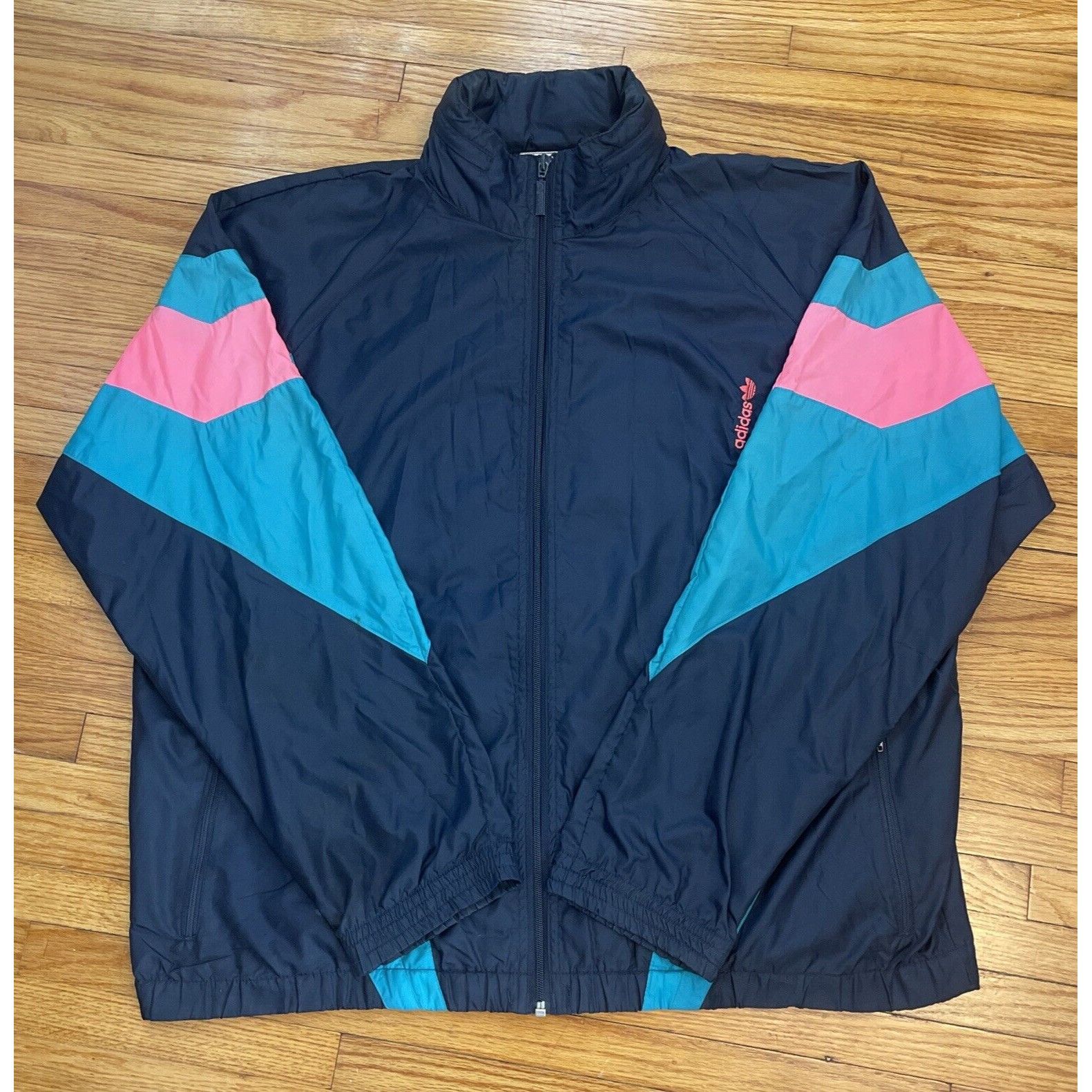 Adidas Vintage 90's Medium Adidas 3 Stripes Full Zip Lightweight Wi Size US M / EU 48-50 / 2 - 8 Thumbnail
