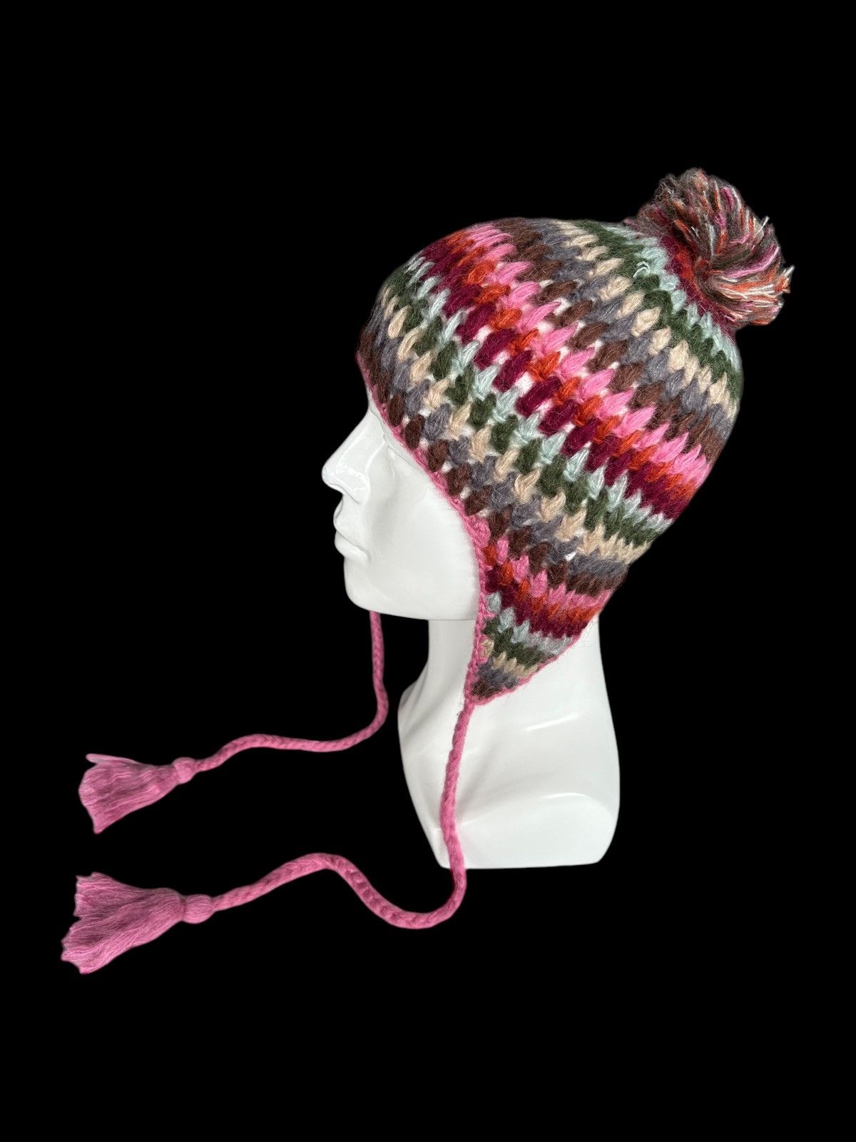 Japanese Brand × Kapital × Vintage Hippies Style Crochet knitted Handmade Beanie Hats Size ONE SIZE - 2 Thumbnail