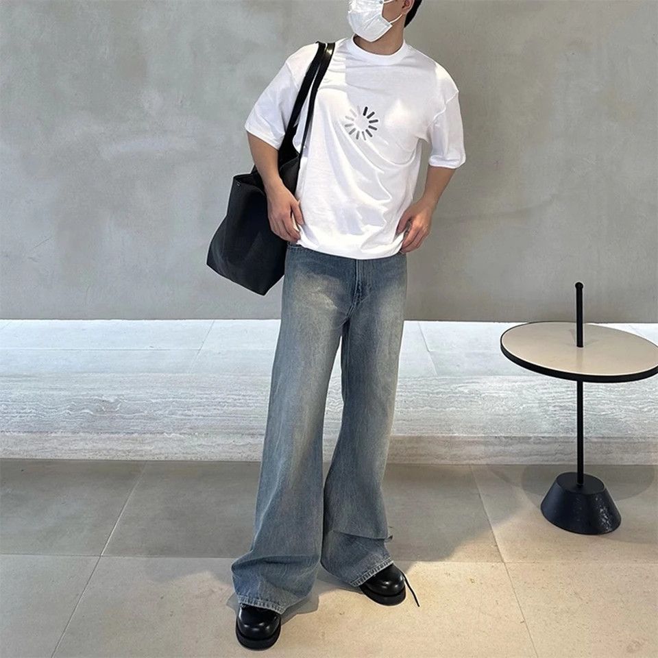 image of Jean Straight Baggy Denim in Blue, Men's (Size 32)