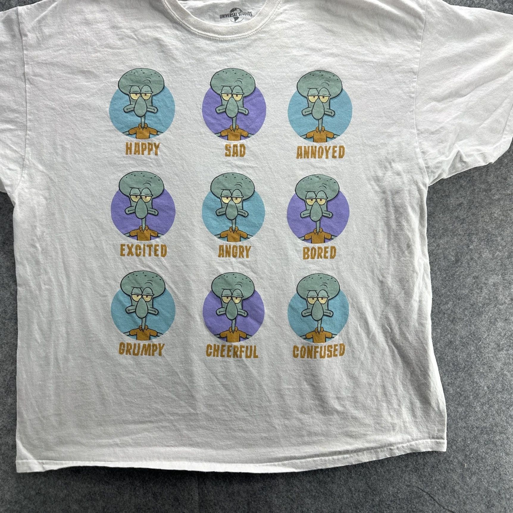 Nickelodeon VINTAGE SpongeBob SquarePants Squidward T-Shirt Mens 2XL White Cartoon Nickelodeon Crew Neck Short Sleeve Casual Size US XXL / EU 58 / 5 - 2 Thumbnail