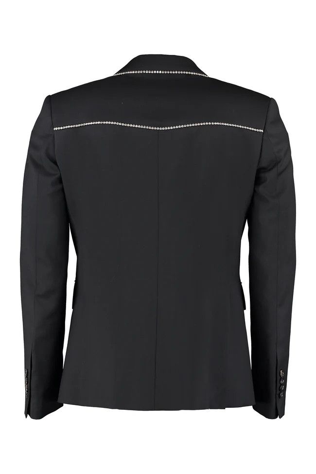 Amiri o1gr1nt1024 Crystal Trim Single Breasted Jacket in Black Size US M / EU 48-50 / 2 - 2 Thumbnail