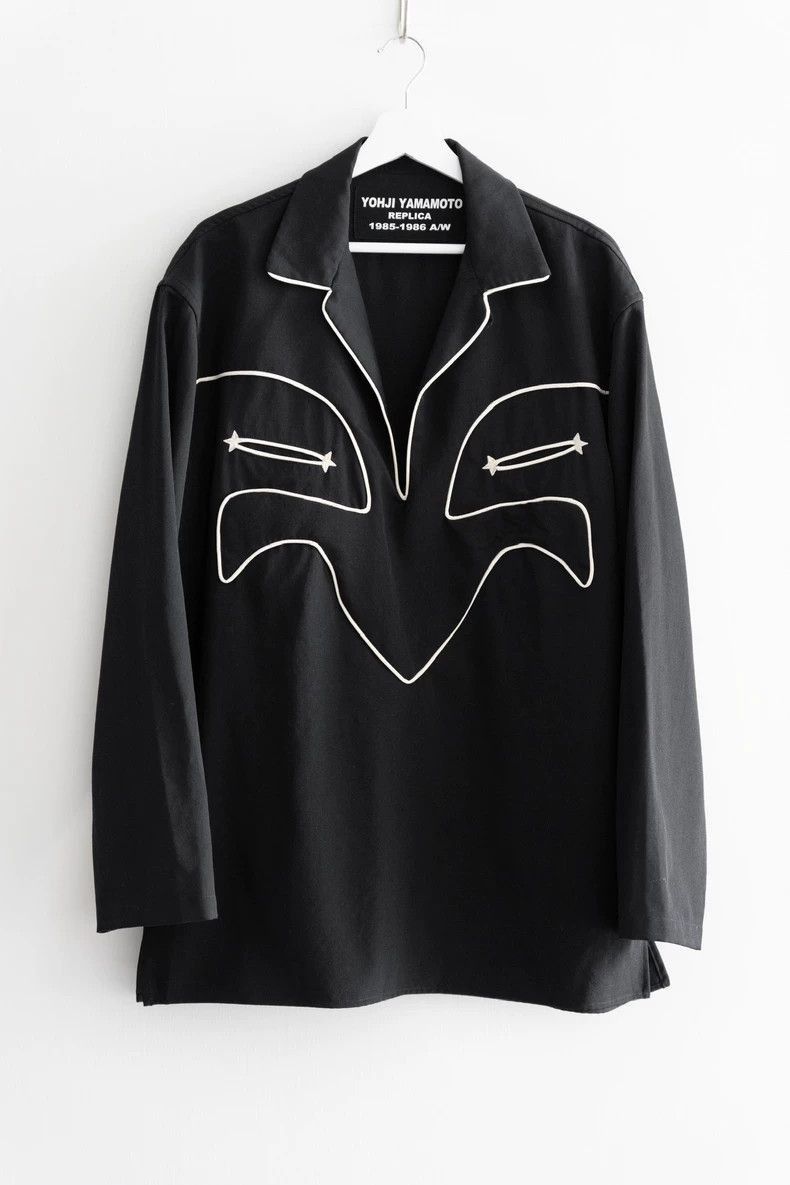 Yohji Yamamoto Yohji Yamamoto Yohji Yamamoto Black Western Style Shirt Size US S / EU 44-46 / 1 - 1 Thumbnail