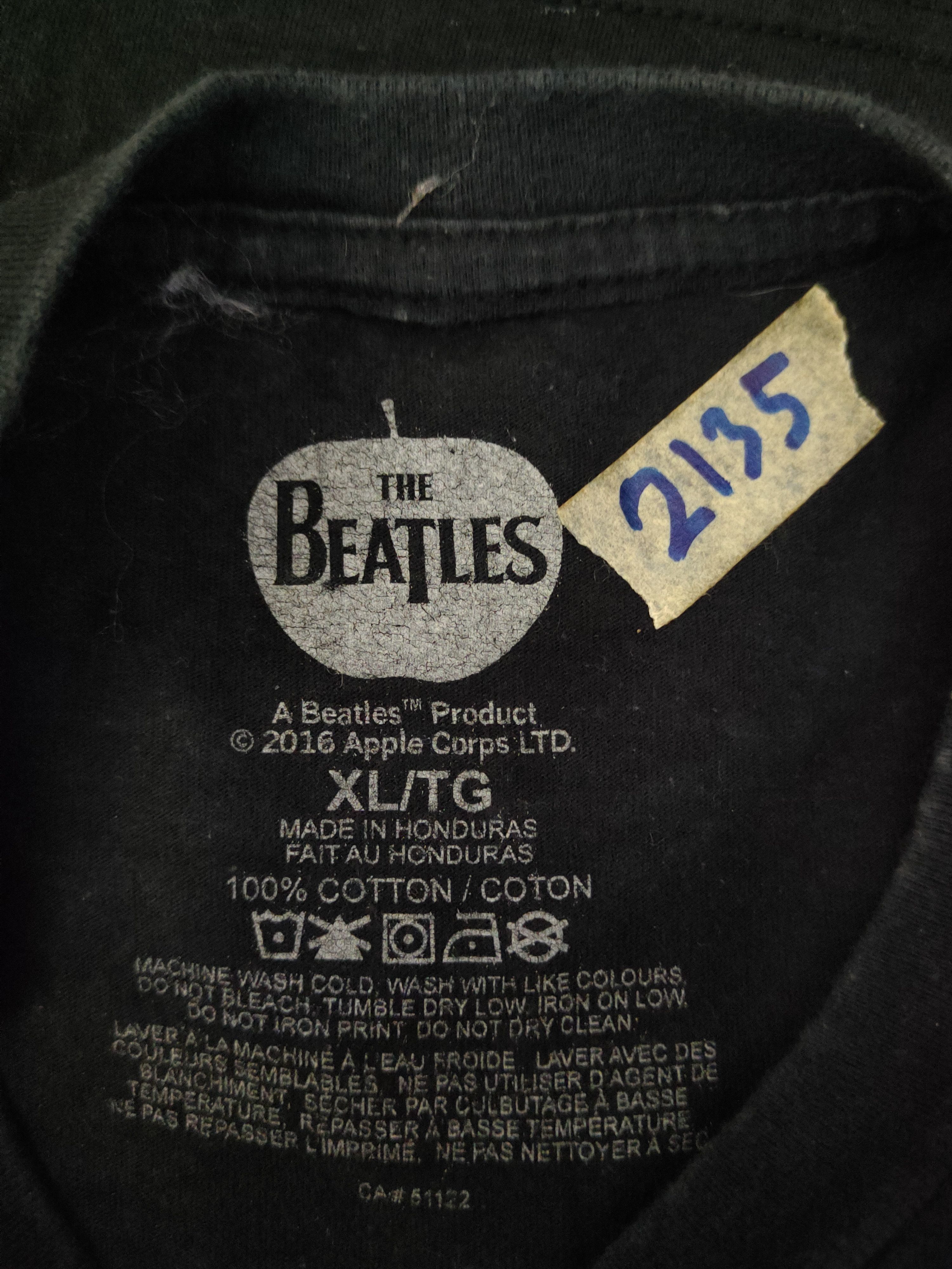 Band Tees × Japanese Brand DL The Beatles Black Short Sleeve T-shirt #2135 Size US L / EU 52-54 / 3 - 11 Thumbnail