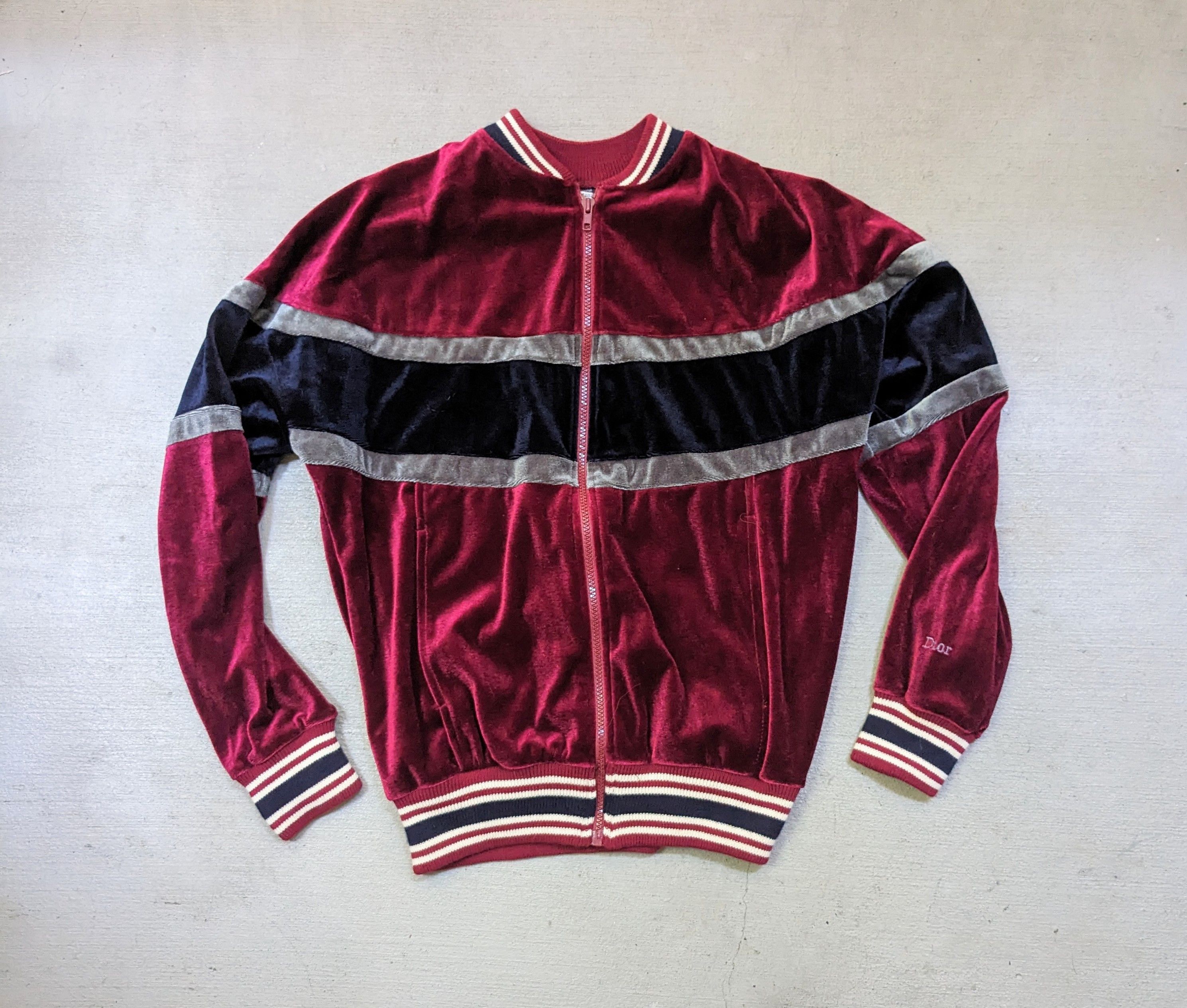 Christian Dior Monsieur Vintage Christian Dior Velvet Zip Up Shirt Medium Burgundy Size US M / EU 48-50 / 2 - 1 Thumbnail