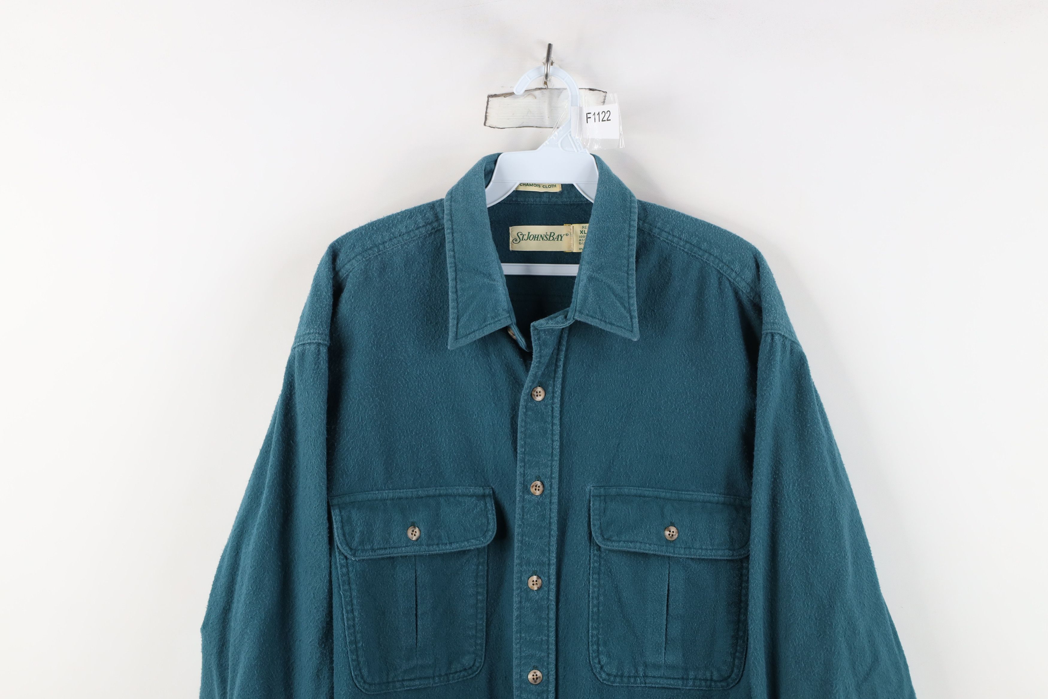 Vintage Vintage 90s Streetwear Cloth Collared Button Shirt Green Size US XL / EU 56 / 4 - 2 Thumbnail