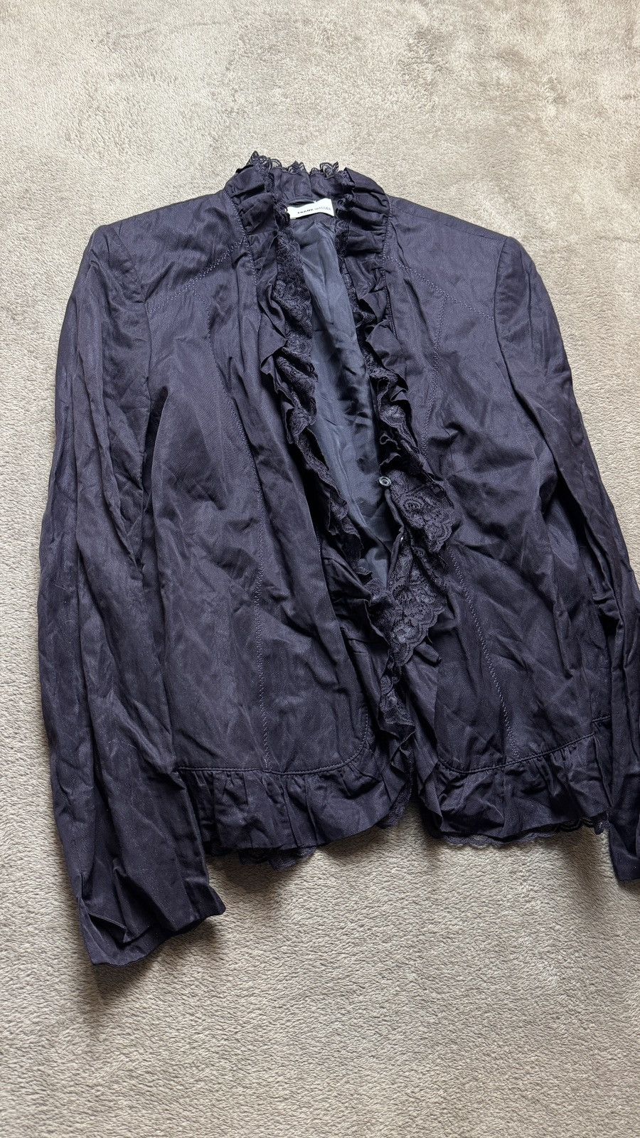 Le Grande Bleu (L.G.B.) If6was9 LGB Issey Miyake Vibe shirt ruffles buttons Blazer Size 48S - 2 Thumbnail