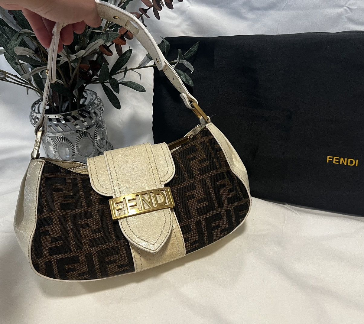 Fendi FENDI Baguette Vintage Mini Bag Leather and Canvas Grailed