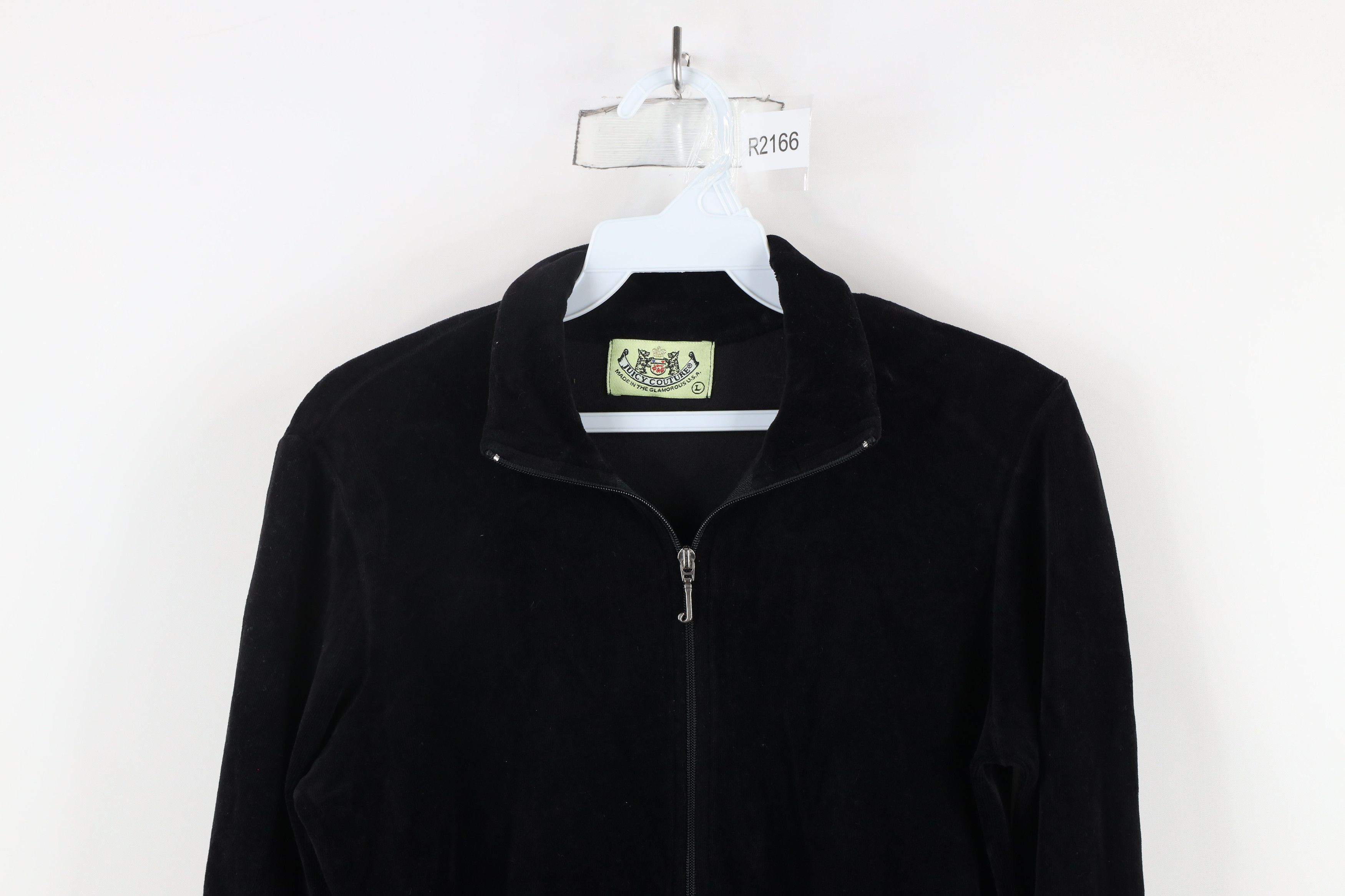 Juicy Couture × Vintage Vintage 90s Y2K Juicy Couture Velvet Velour Jacket Black USA Size L / US 10 / IT 46 - 2 Thumbnail