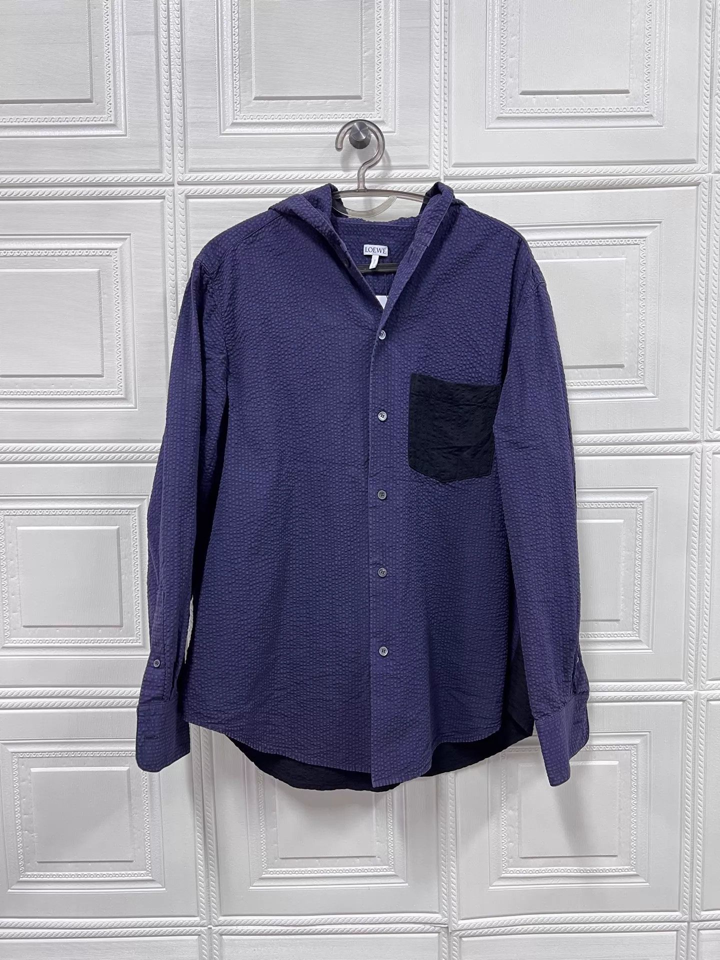 Loewe Loewe Seersucker Hooded Shirt Jacket 41 Size US L / EU 52-54 / 3 - 1 Thumbnail