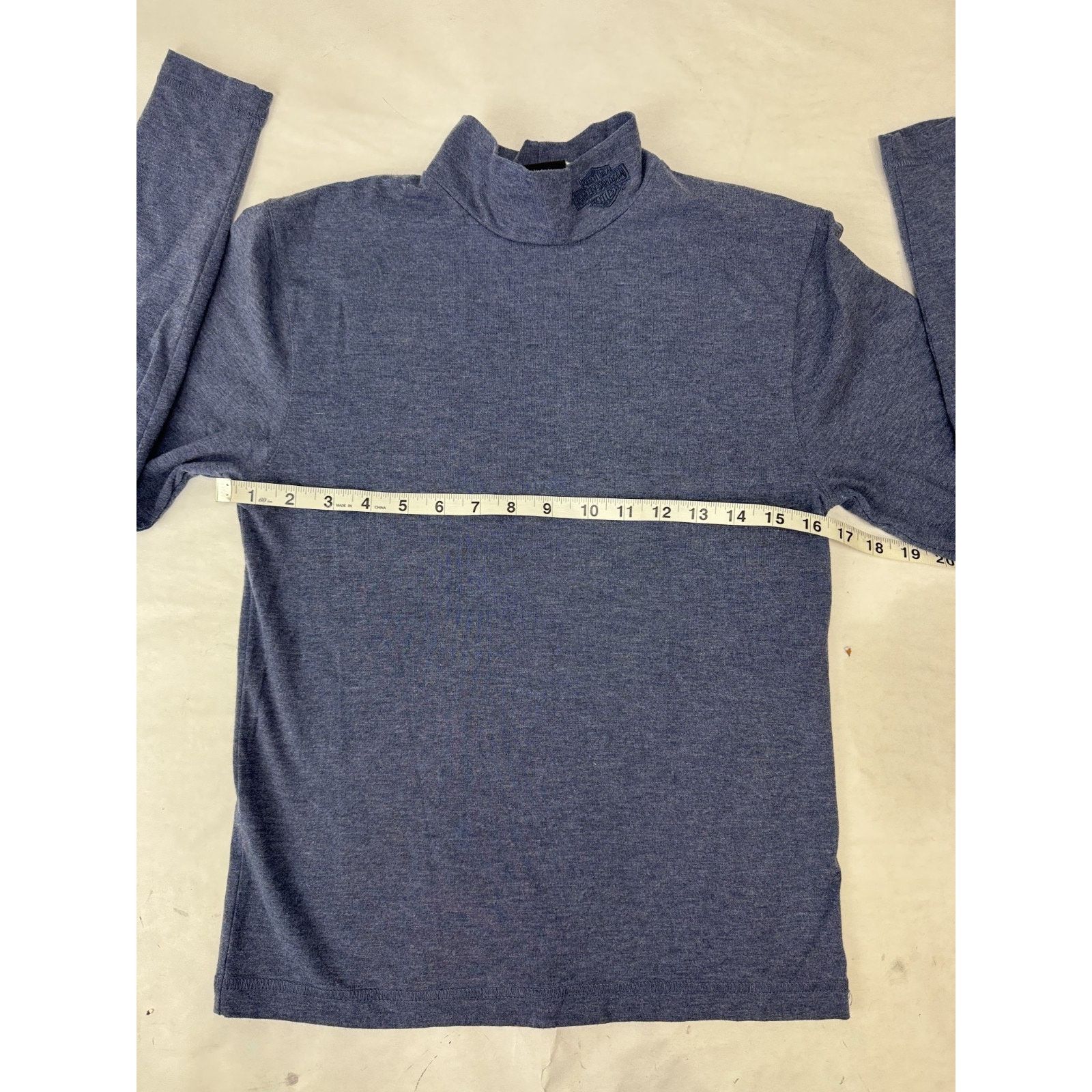 Harley Davidson Harley-Davidson Blue Long Sleeve Turtleneck Biker Logo Large Size L / US 10 / IT 46 - 3 Thumbnail