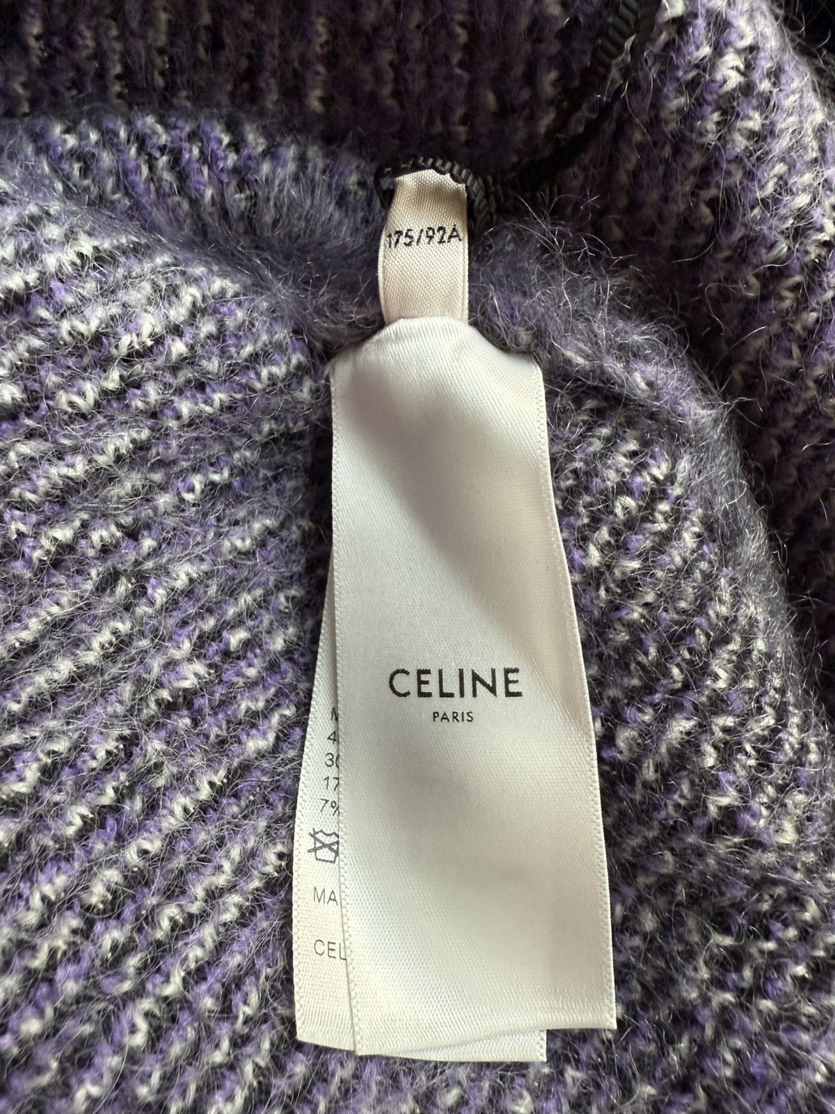 Celine $1.4k FW22 Celine argyle mohair blend fuzzy sweater L Hedi Size US L / EU 52-54 / 3 - 13 Thumbnail