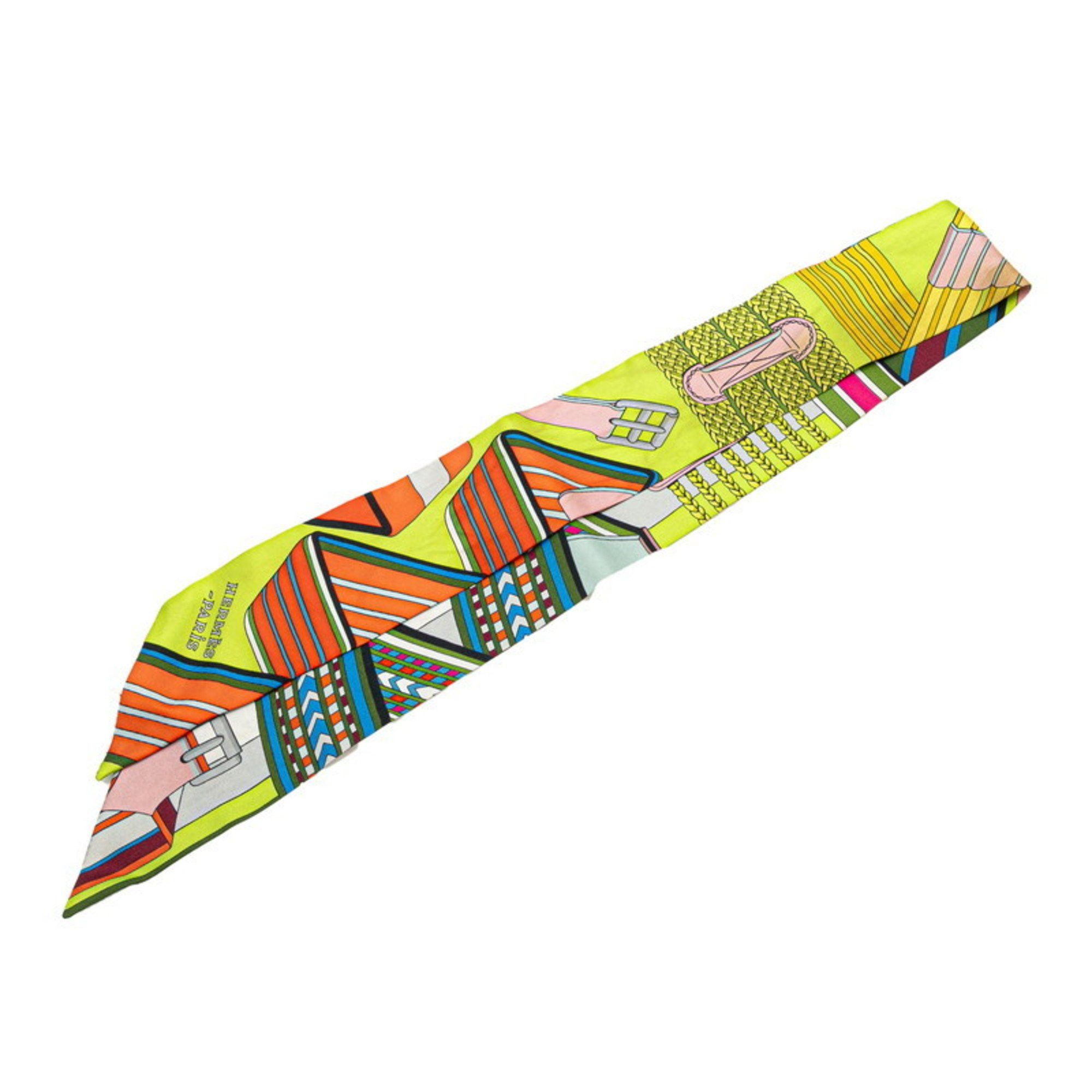 Hermes Hermes Twilly SANGLES EN ZIGZAG Zigzag Sangle Scarf, Multicolored Silk, Women's, HERMES Size ONE SIZE - 1 Thumbnail