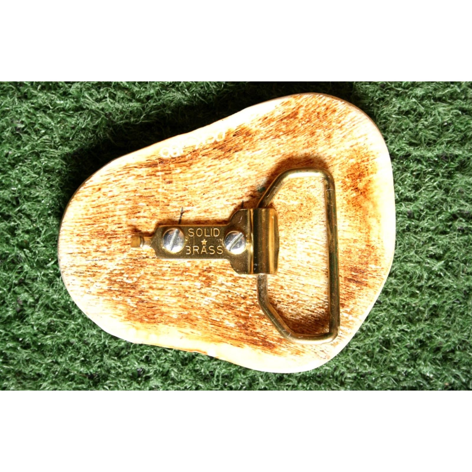 Vintage VINTAGE Hand Carved Flying Geese Elk Antler Belt Buckle Signed & Dated 1980 Men Buckle Size ONE SIZE - 4 Thumbnail