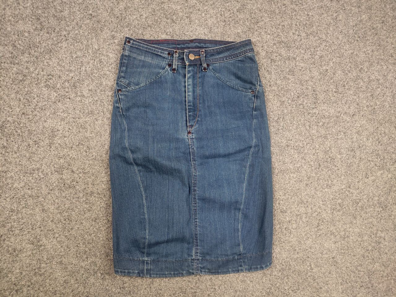 Levi's Vintage 90's Levi's Red Engineered Asymmetrical denim Skirt Size 26" / US 2 / IT 38 - 7 Thumbnail