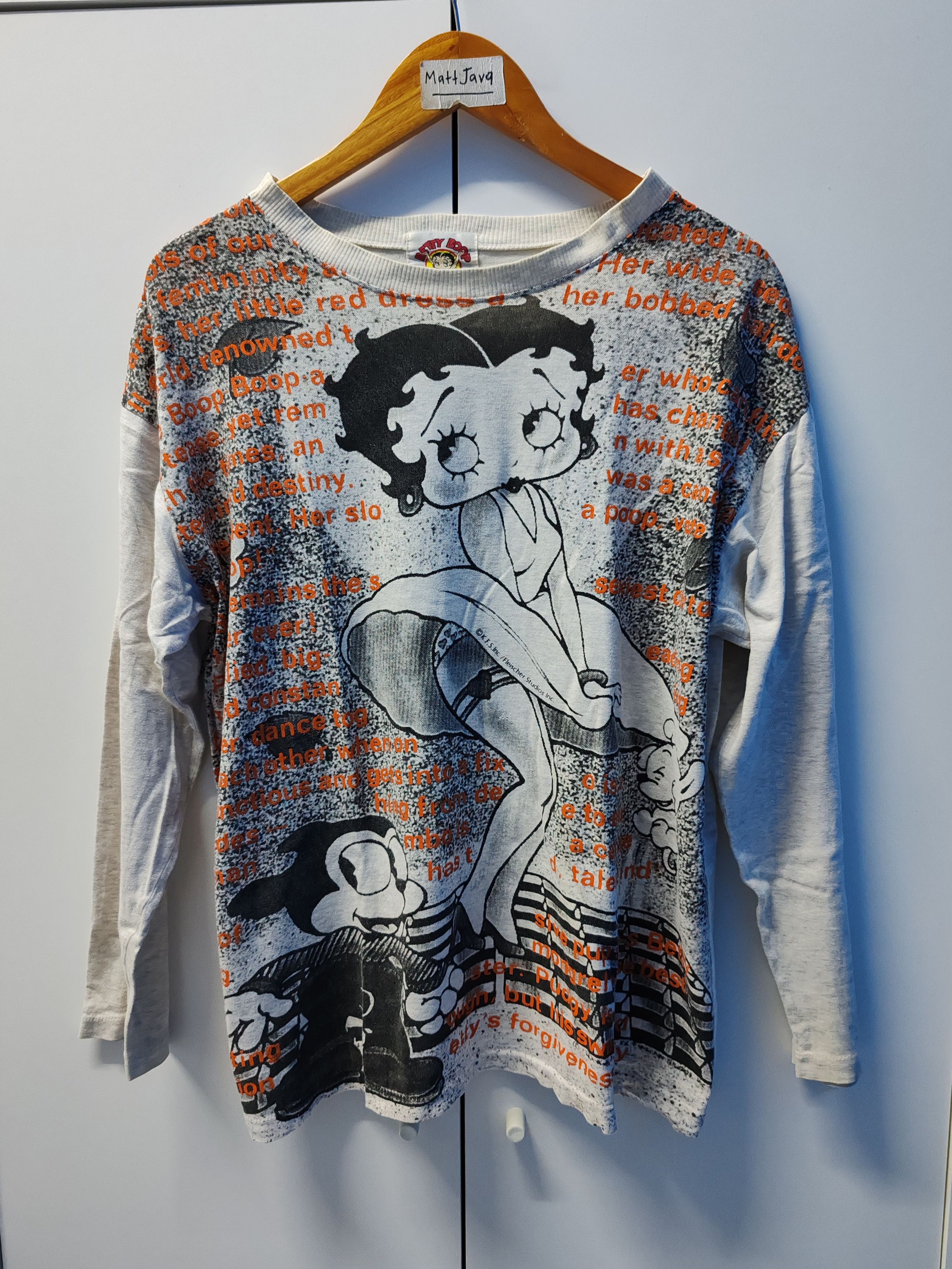 Cartoon Network Vintage Betty Boop Felix Sexy Cartoons Long Sleeve Big Logo Size US L / EU 52-54 / 3 - 1 Thumbnail
