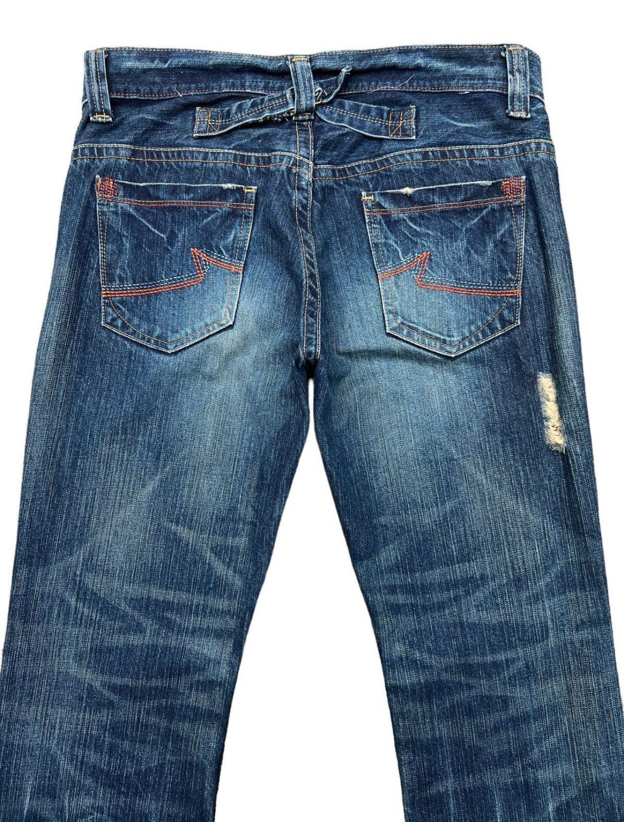 Japanese Brand Georgia Distressed Straight Cut Rusty Denim Jeans 33x32 Size US 33 - 5 Thumbnail