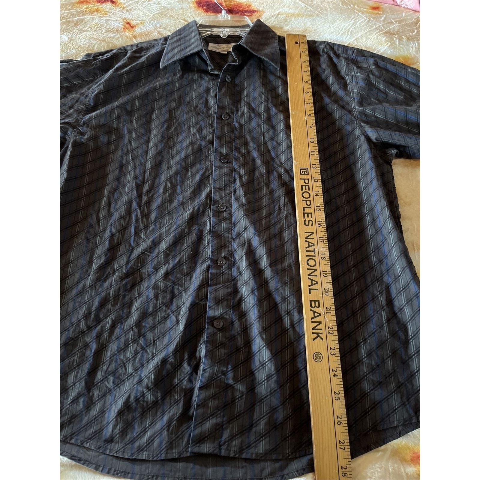 Eighty Eight Eighty Eight Men's M Brown Striped LS Cotton Polyester Shirt Size US M / EU 48-50 / 2 - 13 Thumbnail