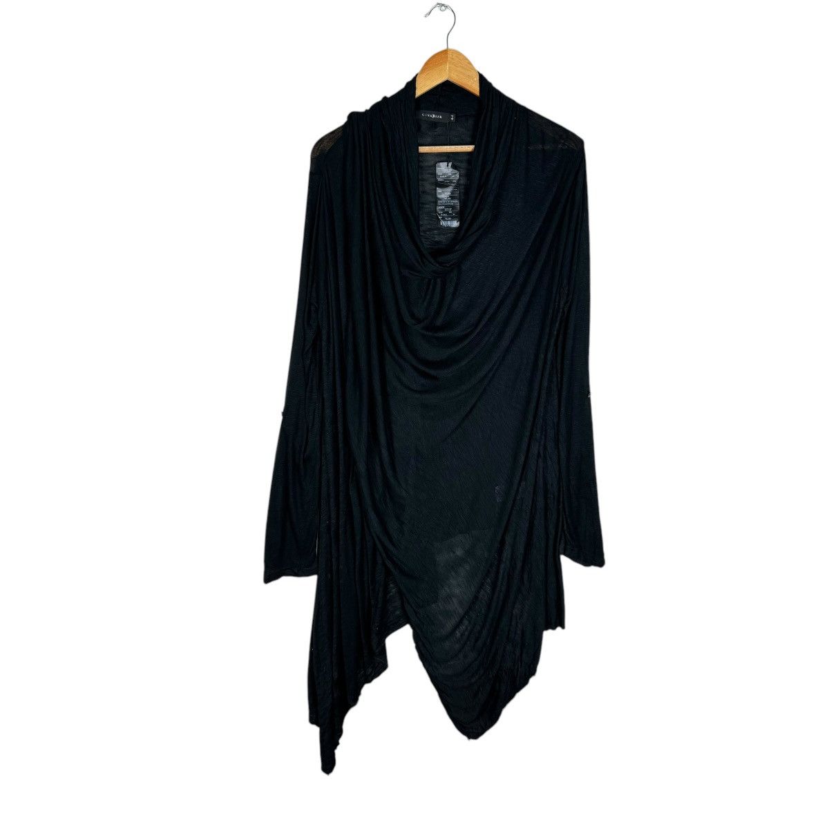 CIVARIZE ☀️CIVARIZE BLACK RAYON SPIRAL COLLAR CARDIGAN JACKET Size M / US 6-8 / IT 42-44 - 6 Thumbnail