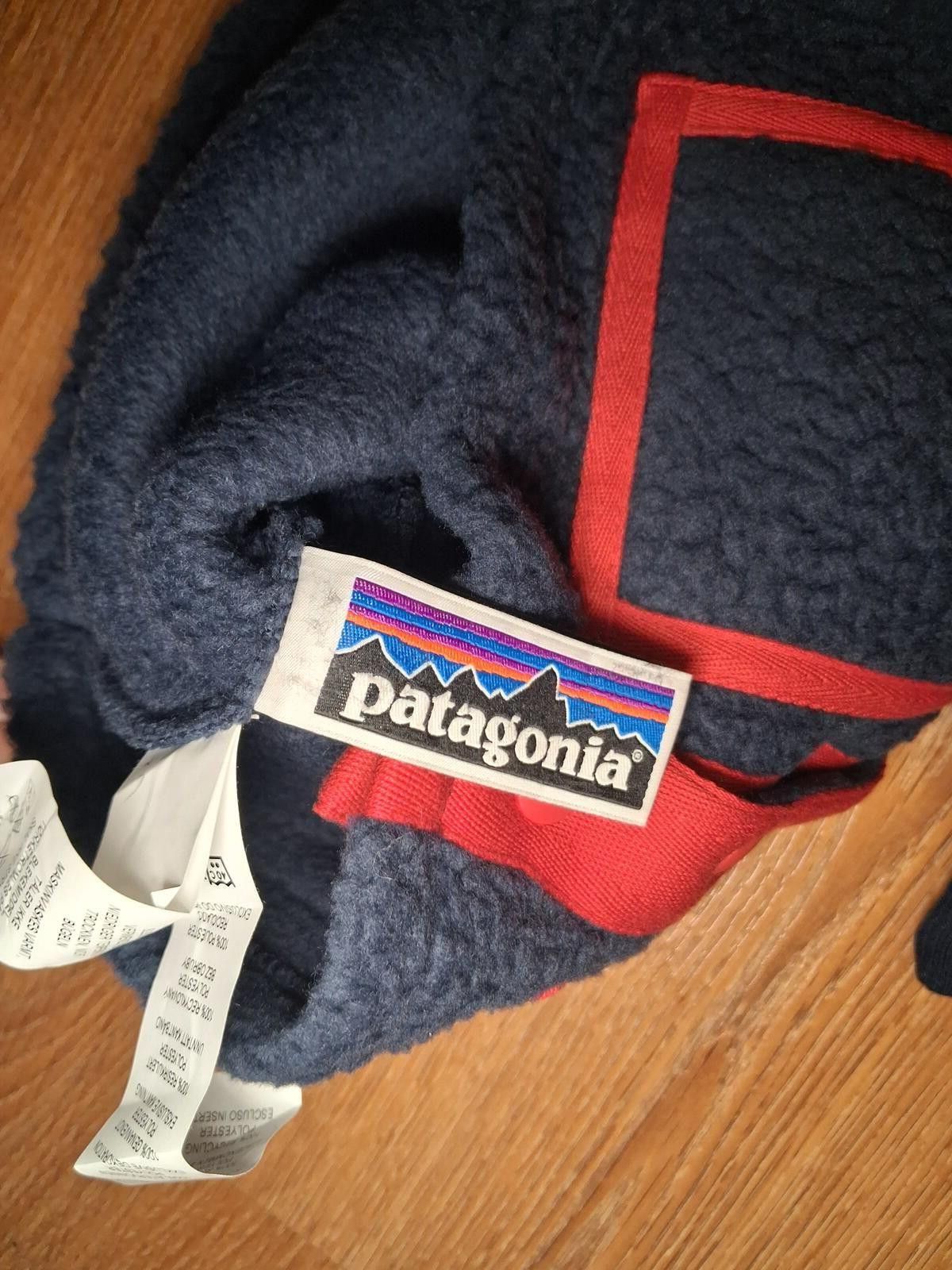 Patagonia Patagonia Deep Pile Fleece Jacket 3-6M Blue Hood Buttons Size ONE SIZE - 4 Thumbnail