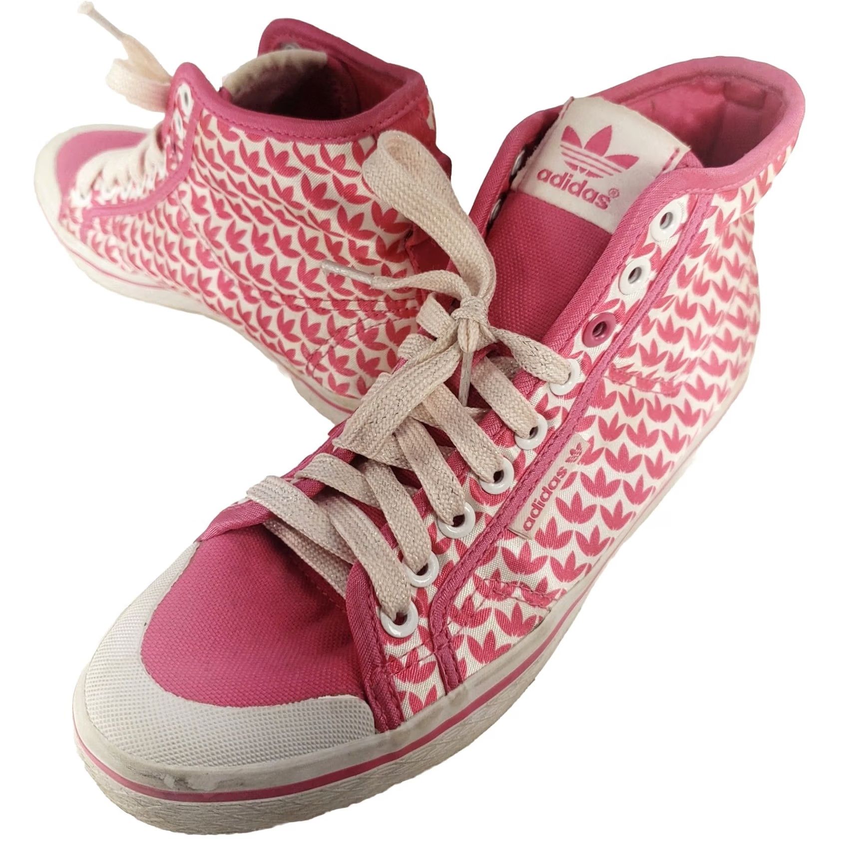 Adidas Adidas Court High Friendship Women's 7 Pink Adidas Symbol All Over Pattern Sneaker High Top Size US 7 / IT 37 - 2 Thumbnail