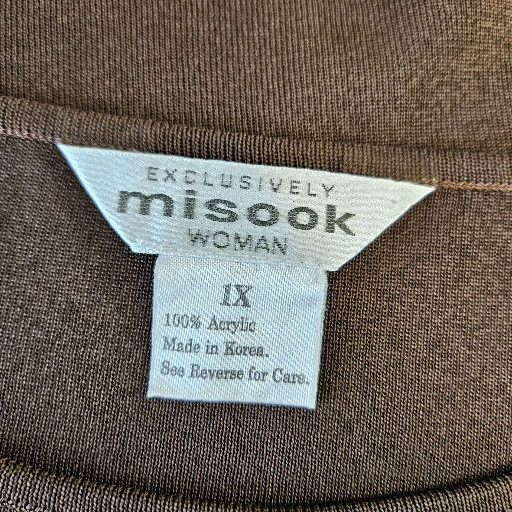 Vintage Exclusively Misook Womens Top Sz 1X Solid Brown Short Sleeve Size XL / US 12-14 / IT 48-50 - 4 Thumbnail
