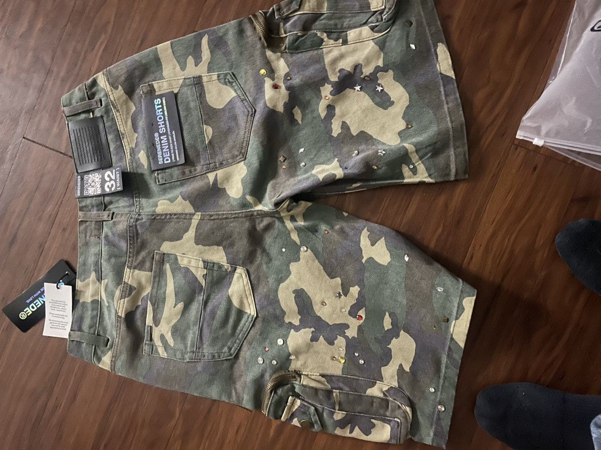 Other CACHE - Faded Camo Denim Shorts Size 32" / US 10 / IT 46 - 3 Thumbnail