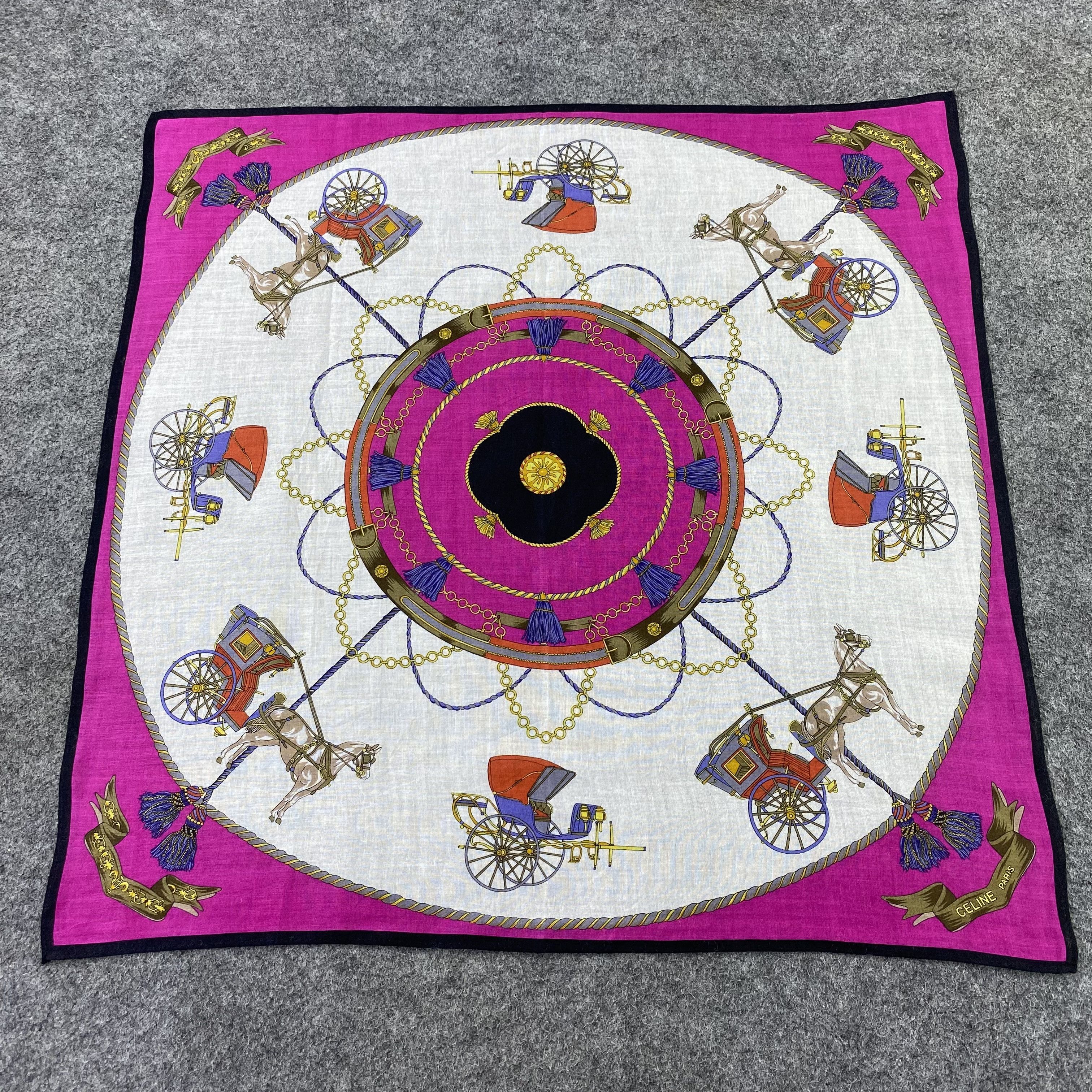 Celine × Vintage Celine Handkerchief / Bandana / Neckerchief /Headscarf-B1278 Size ONE SIZE - 3 Thumbnail