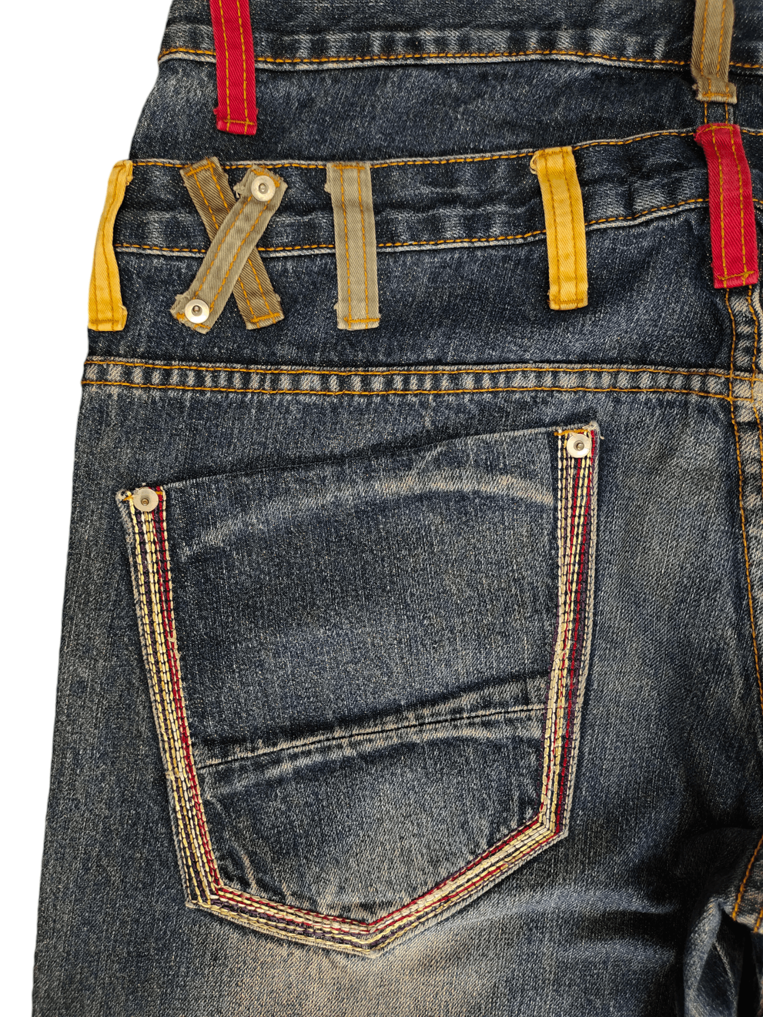 Comme des Garcons × Undercover Amore Puro Double Waist Clawmark Faded Jeans Undercover Ppfm Size US 35 - 14 Thumbnail