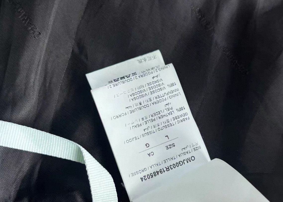 Off-White off white leather jacket with pink logo. Size US L / EU 52-54 / 3 - 6 Thumbnail