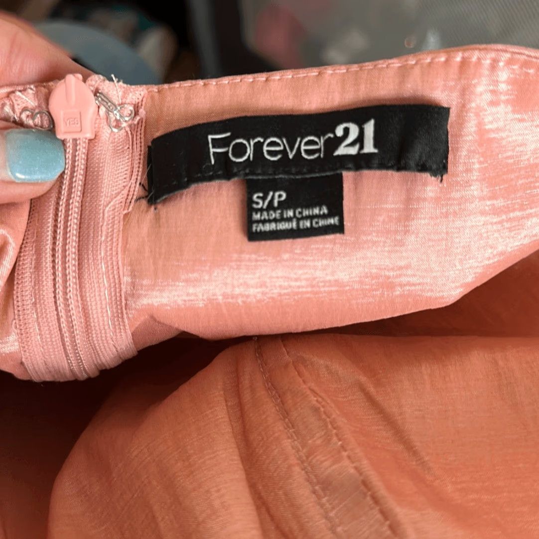 Forever 21 FOREVER 21 Women’s Pink Black Strapless Dress Midi Pencil Dress Formal Wedding Prom Petite PS Small Multicolor Women Size S / US 4 / IT 40 - 3 Thumbnail