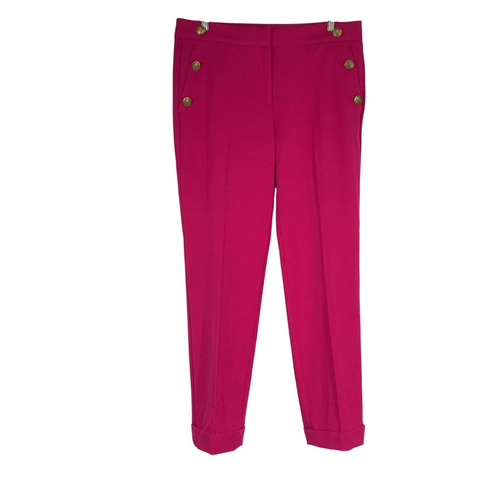 Loft VINTAGE? No — Loft Pink Sailor / Nautical Slim Ankle Pants 6 Women's Size 28" / US 6 / IT 42 - 2 Thumbnail